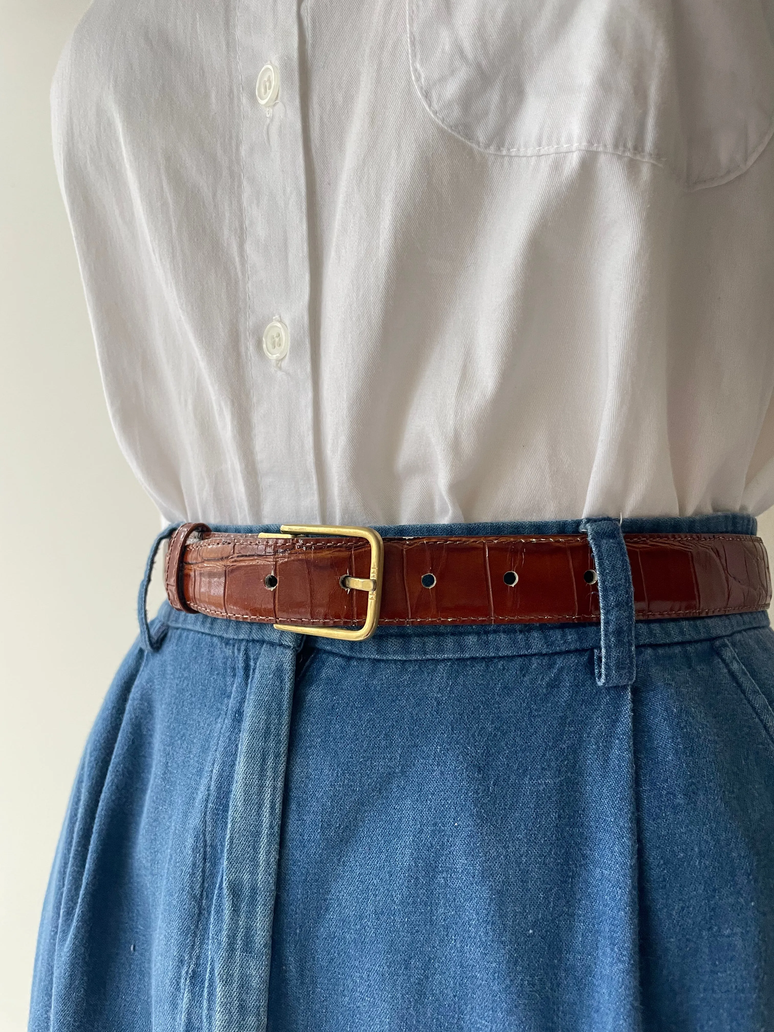 1990s Vintage Alligator Belt