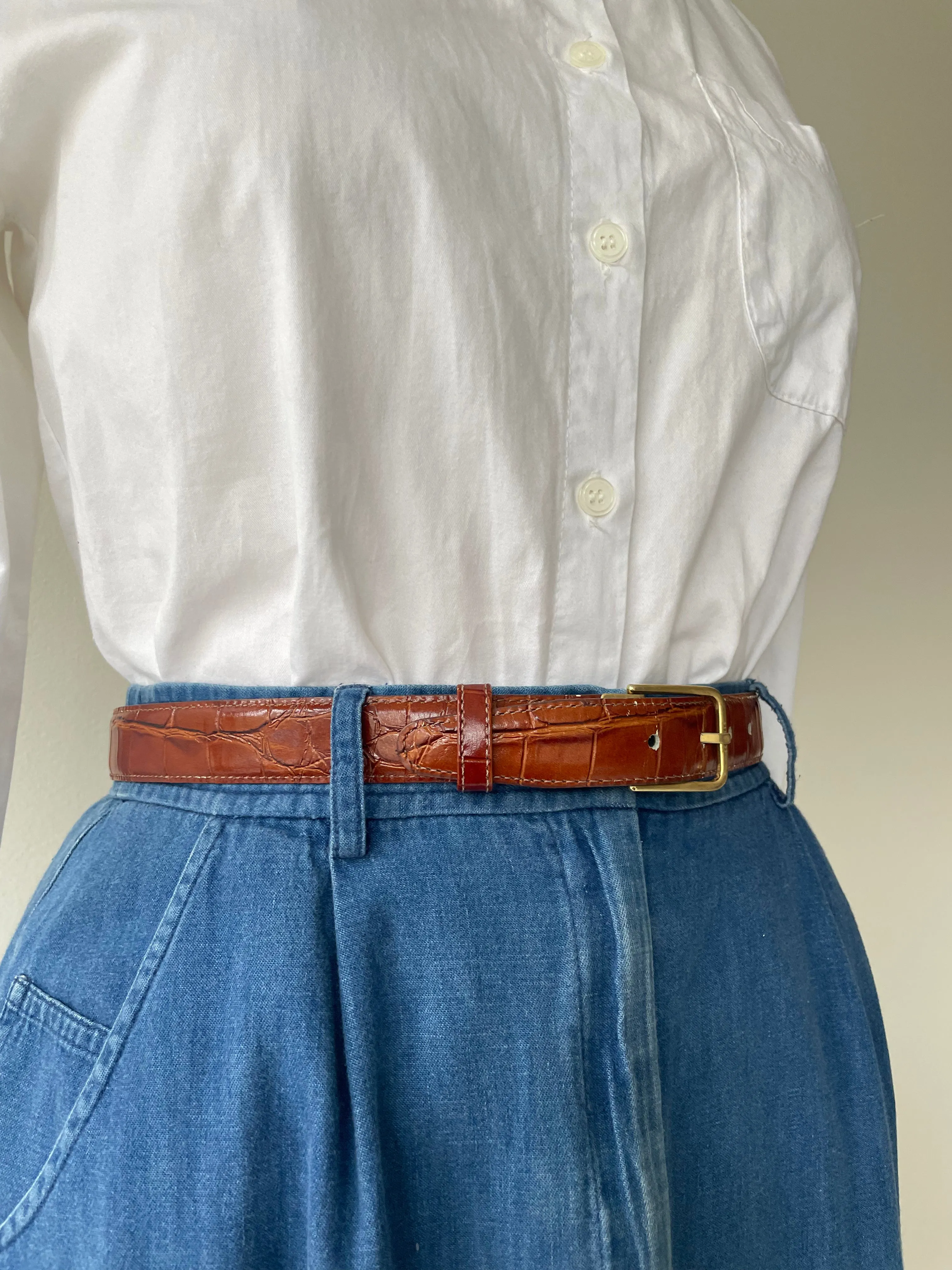 1990s Vintage Alligator Belt