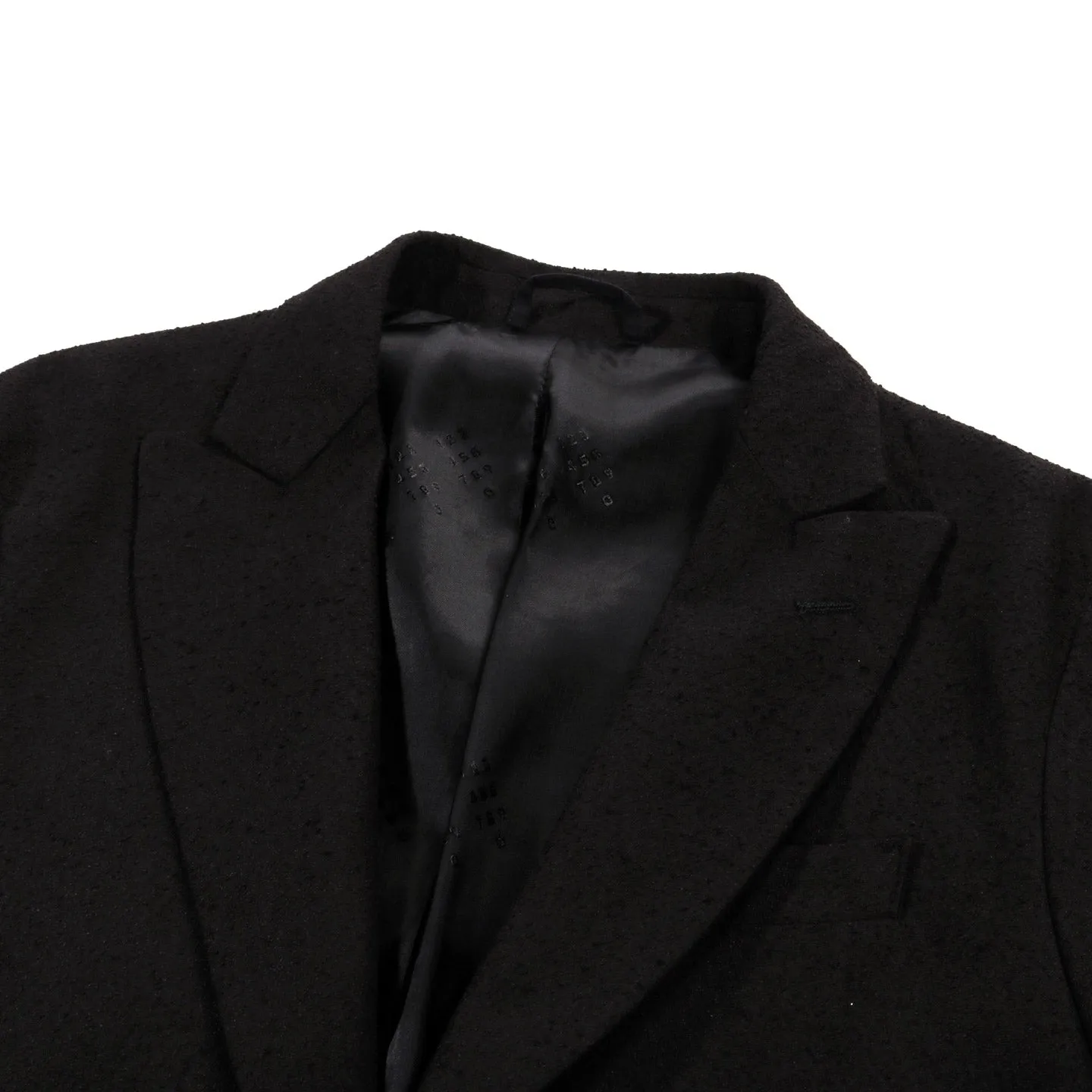 4SDESIGNS Black Bouclette Heavy Viscose Sateen Bar Blazer