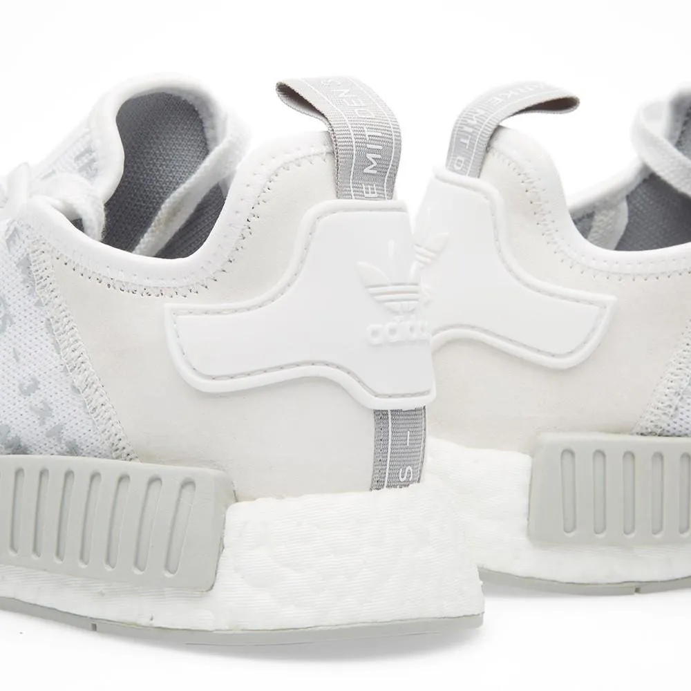 Adidas NMD_R1 White Blackout-Whiteout Shoes.