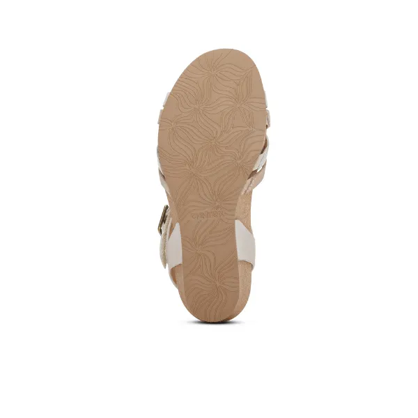 Aetrex Women's Ivory Cork Wedge Sandal Noelle