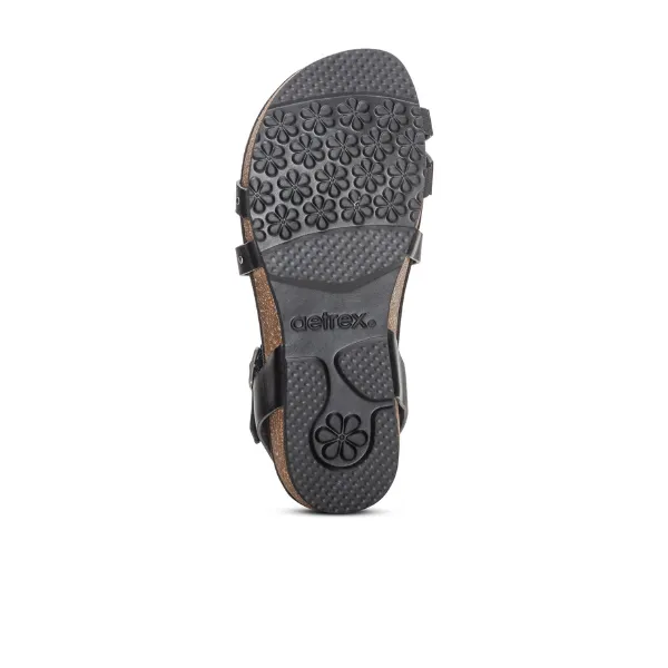 Aetrex Women's Lauren Cross Band Sandal - Black