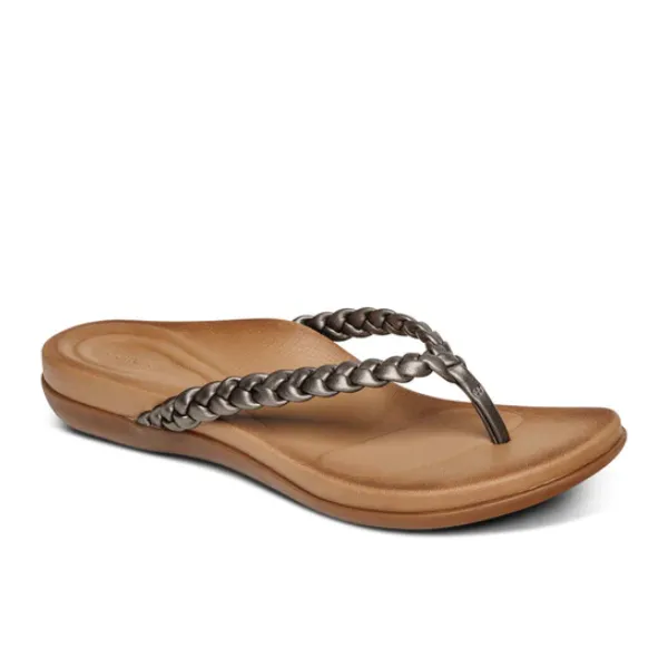 Aetrex Women's Pewter Rachel Sandals