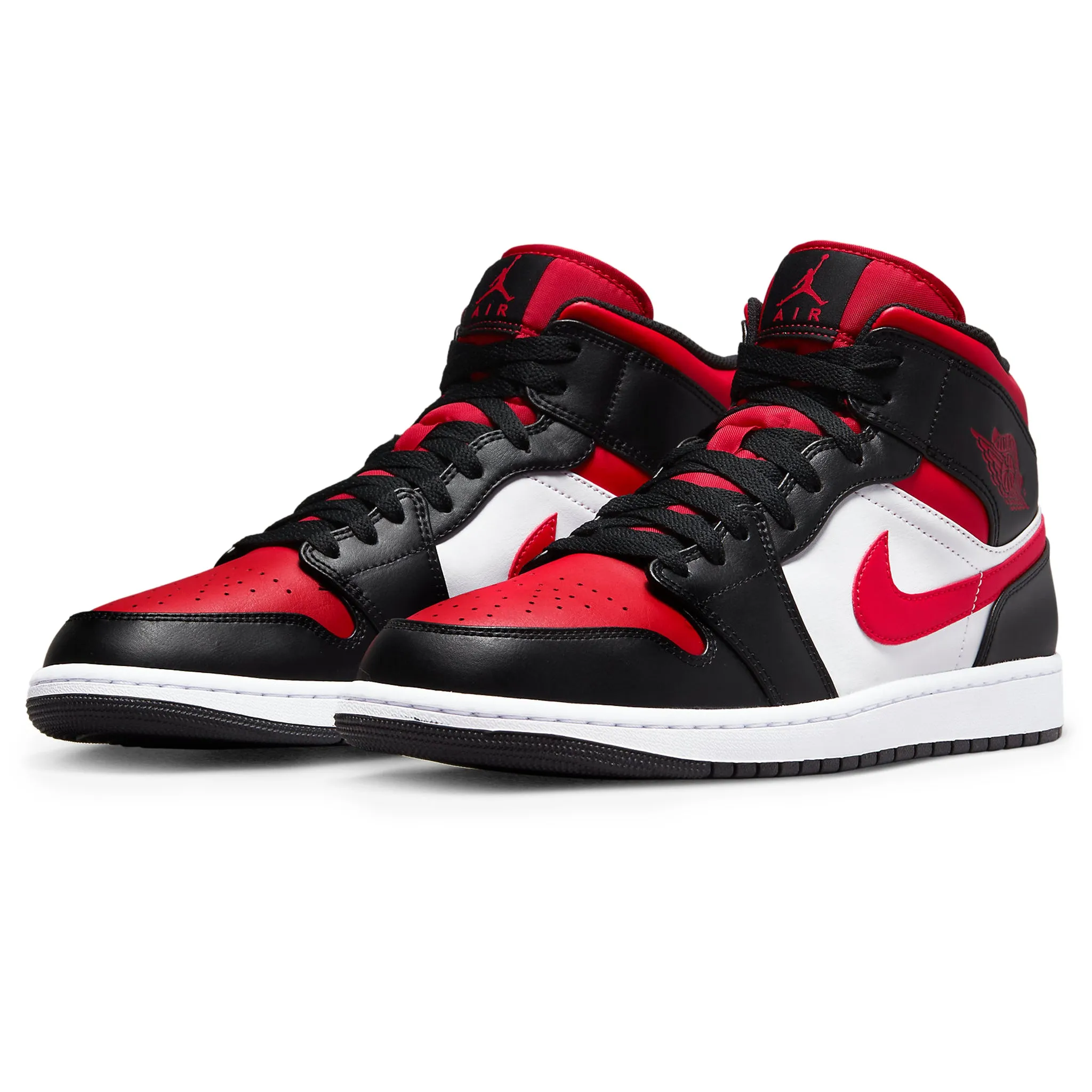 Air Jordan 1 Mid White Black Red 2022 Air Jordan sneakers for sale.