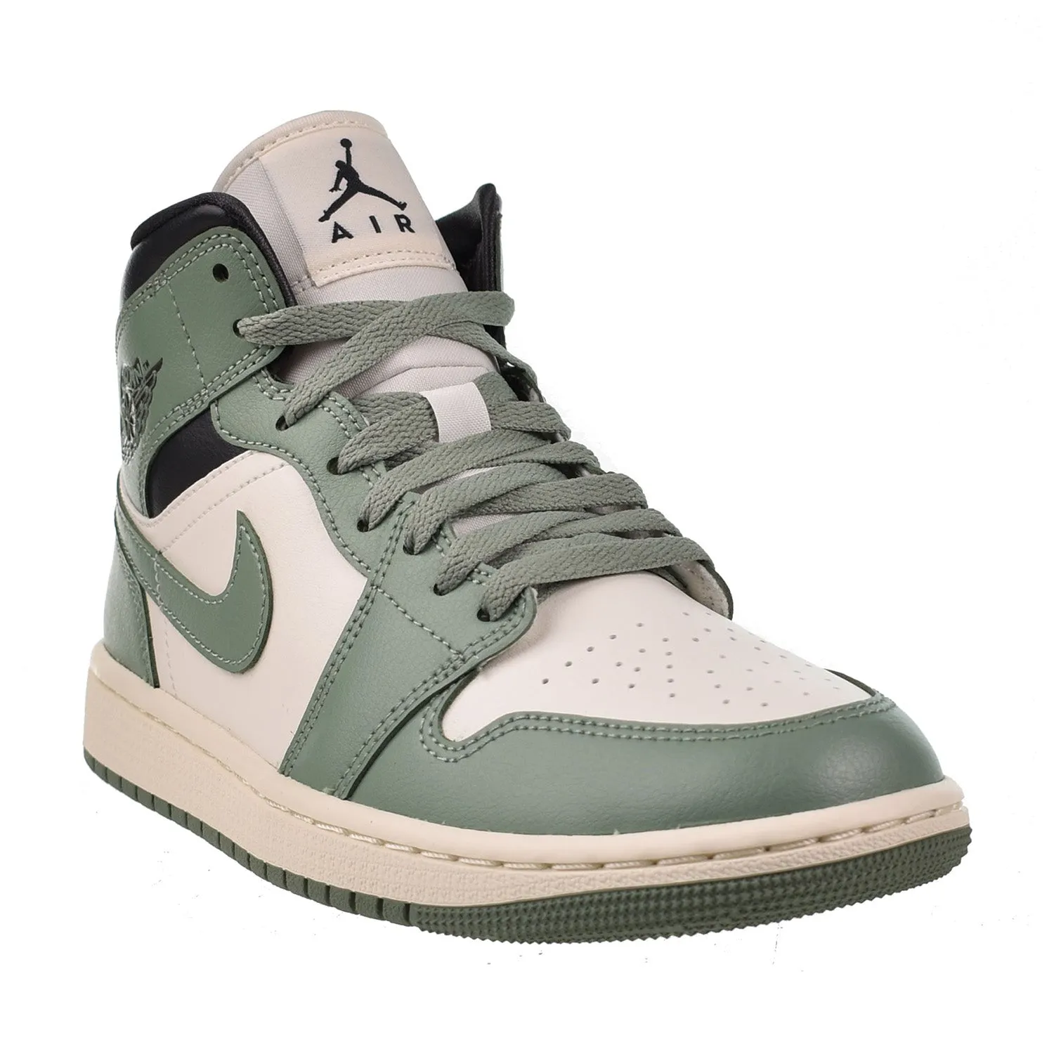 Air Jordan 1 Mid Women's Shoes White-Gray-Green