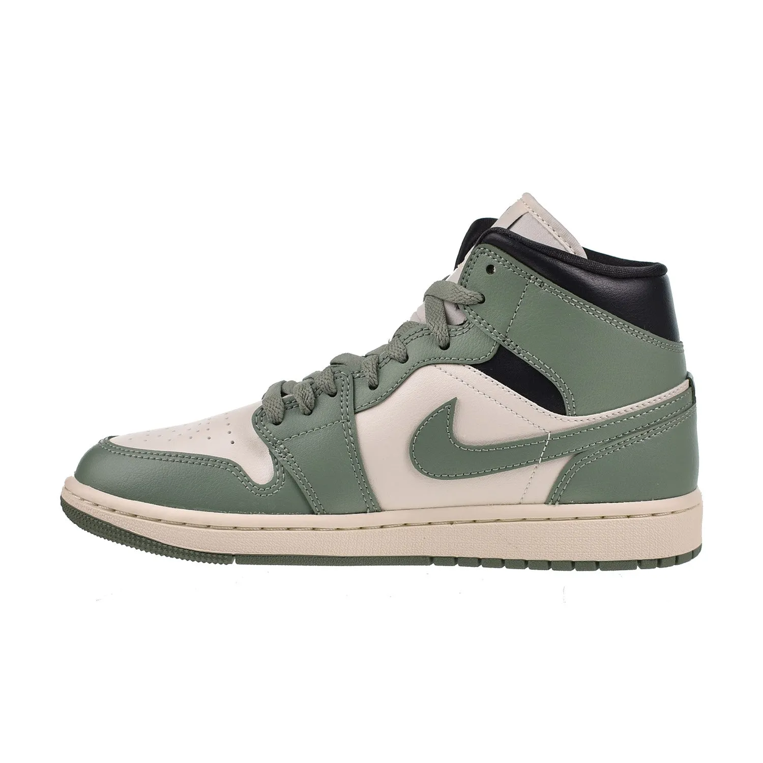 Air Jordan 1 Mid Women's Shoes White-Gray-Green