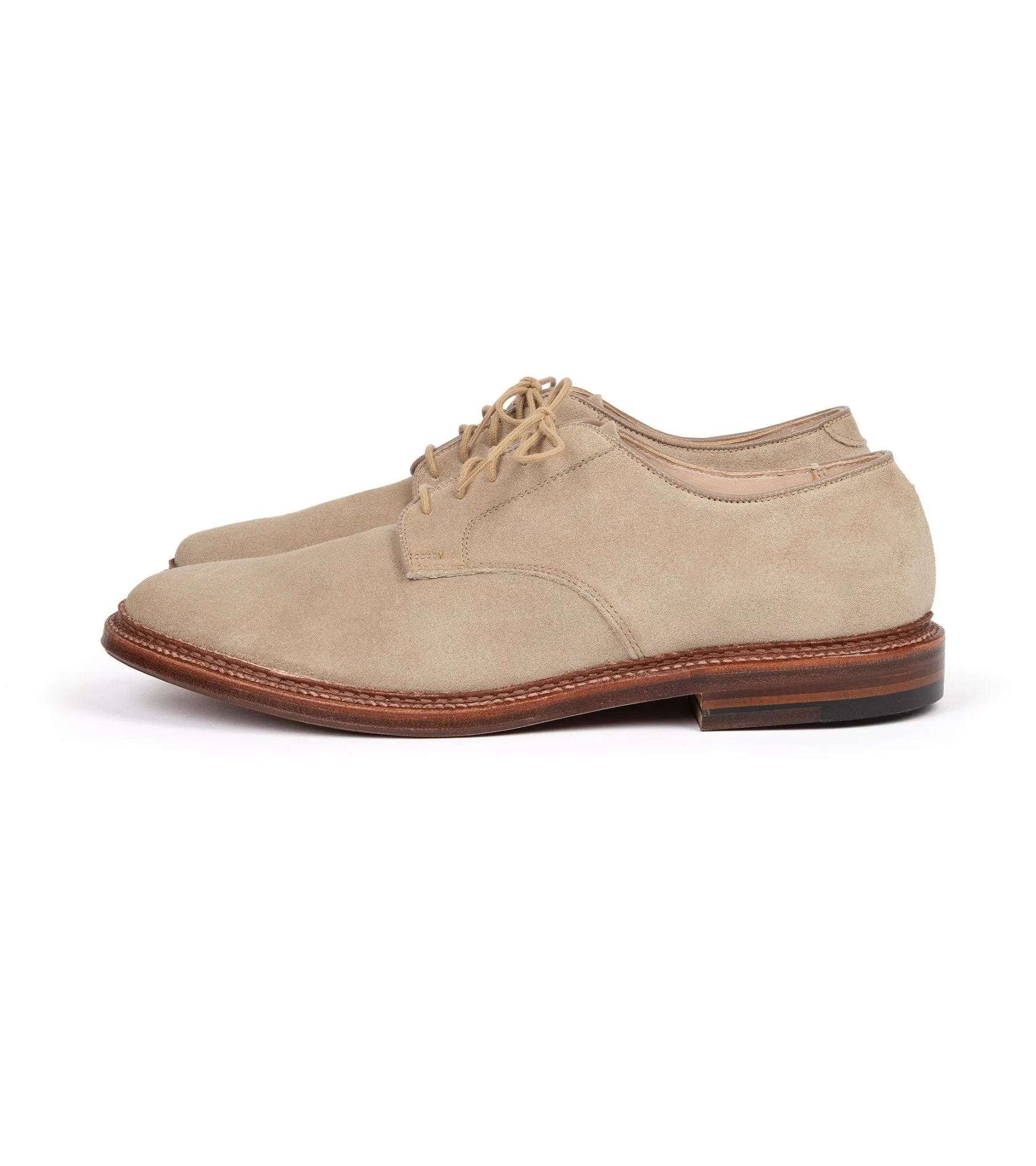 Alden Plain Toe Blucher Shoe: Milkshake 29333F Suede, Unlined.