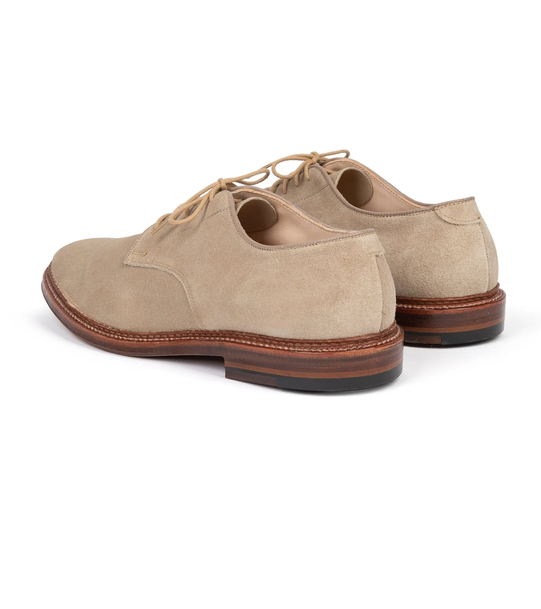 Alden Plain Toe Blucher Shoe: Milkshake 29333F Suede, Unlined.