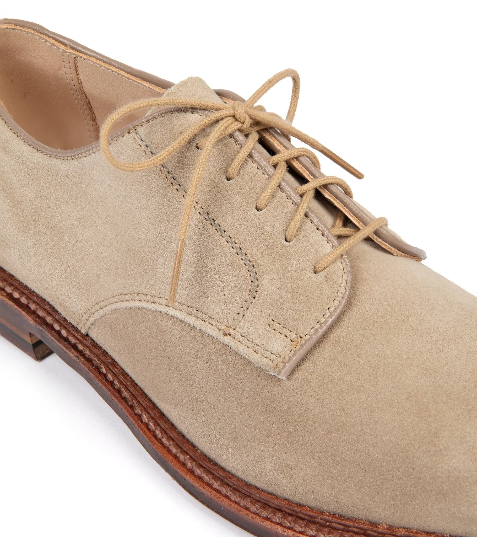 Alden Plain Toe Blucher Shoe: Milkshake 29333F Suede, Unlined.