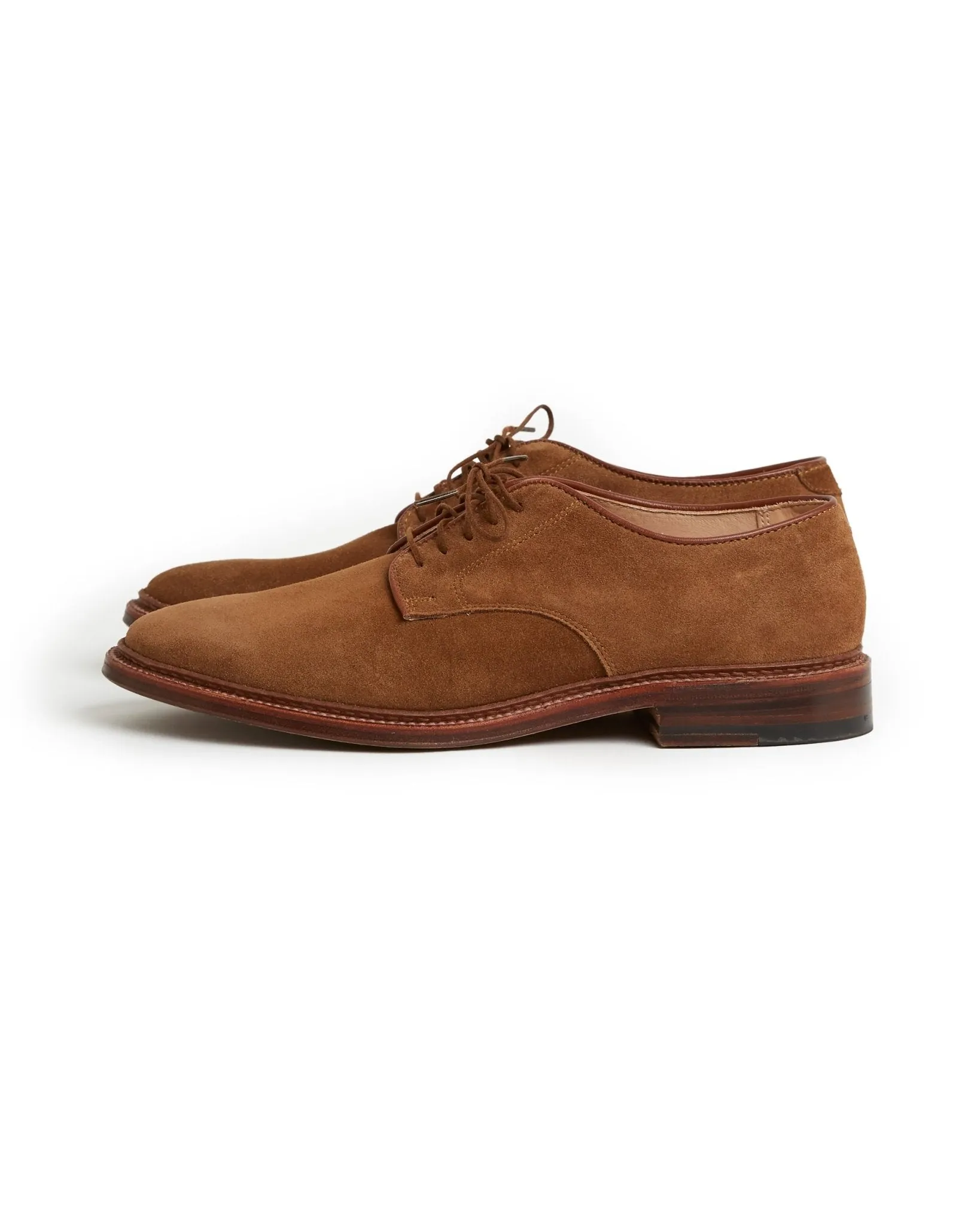 Alden Snuff 29336F - Unlined Suede Plain Toe Blucher Shoe