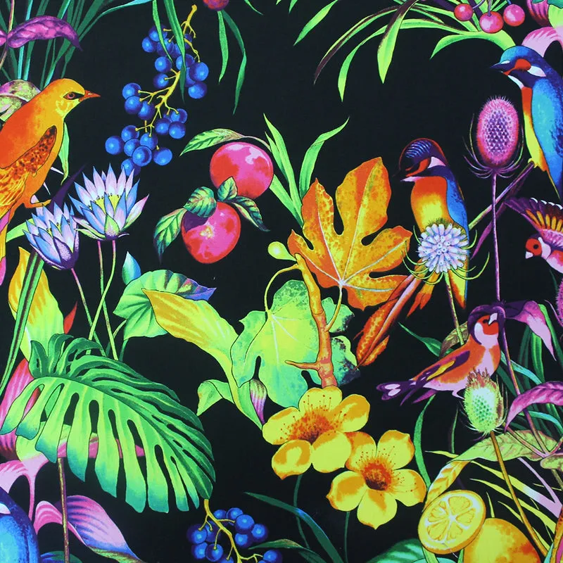 Alexander Henry fabric - Rainbow Rainforest - Black