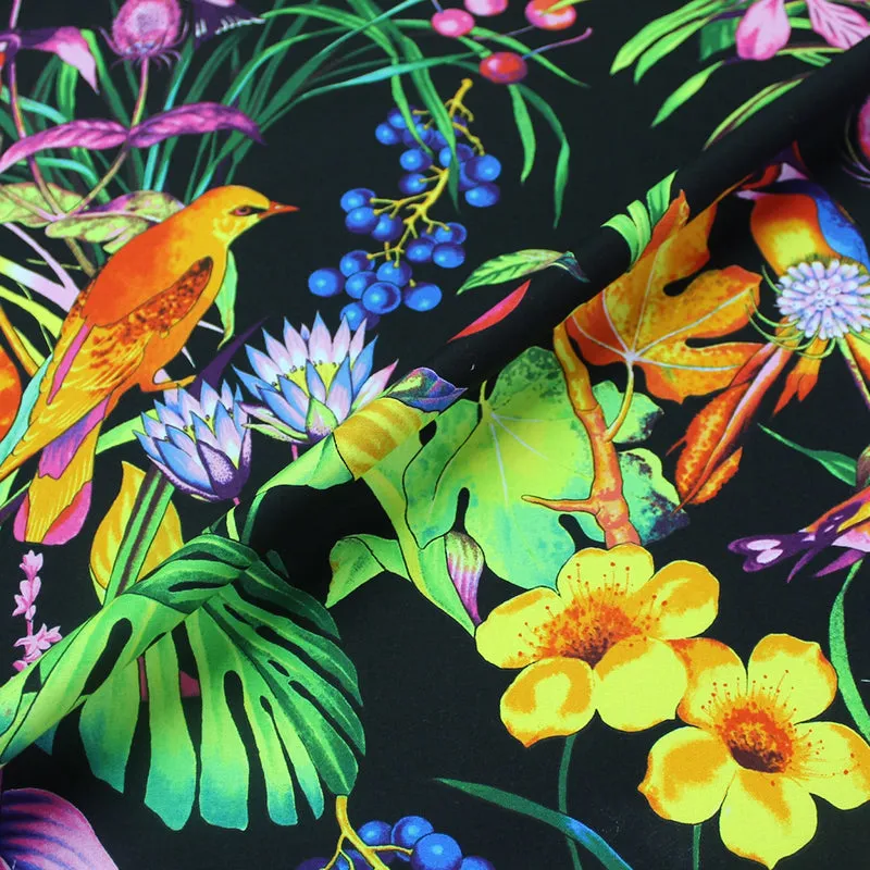 Alexander Henry fabric - Rainbow Rainforest - Black