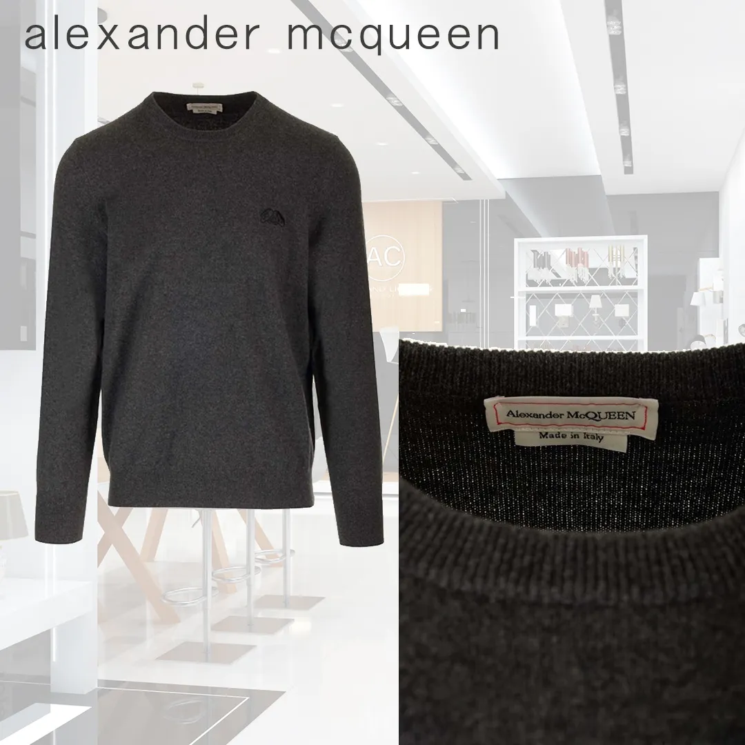 Alexander McQueen Wool Cashmere Logo Sweaters - Shop Now