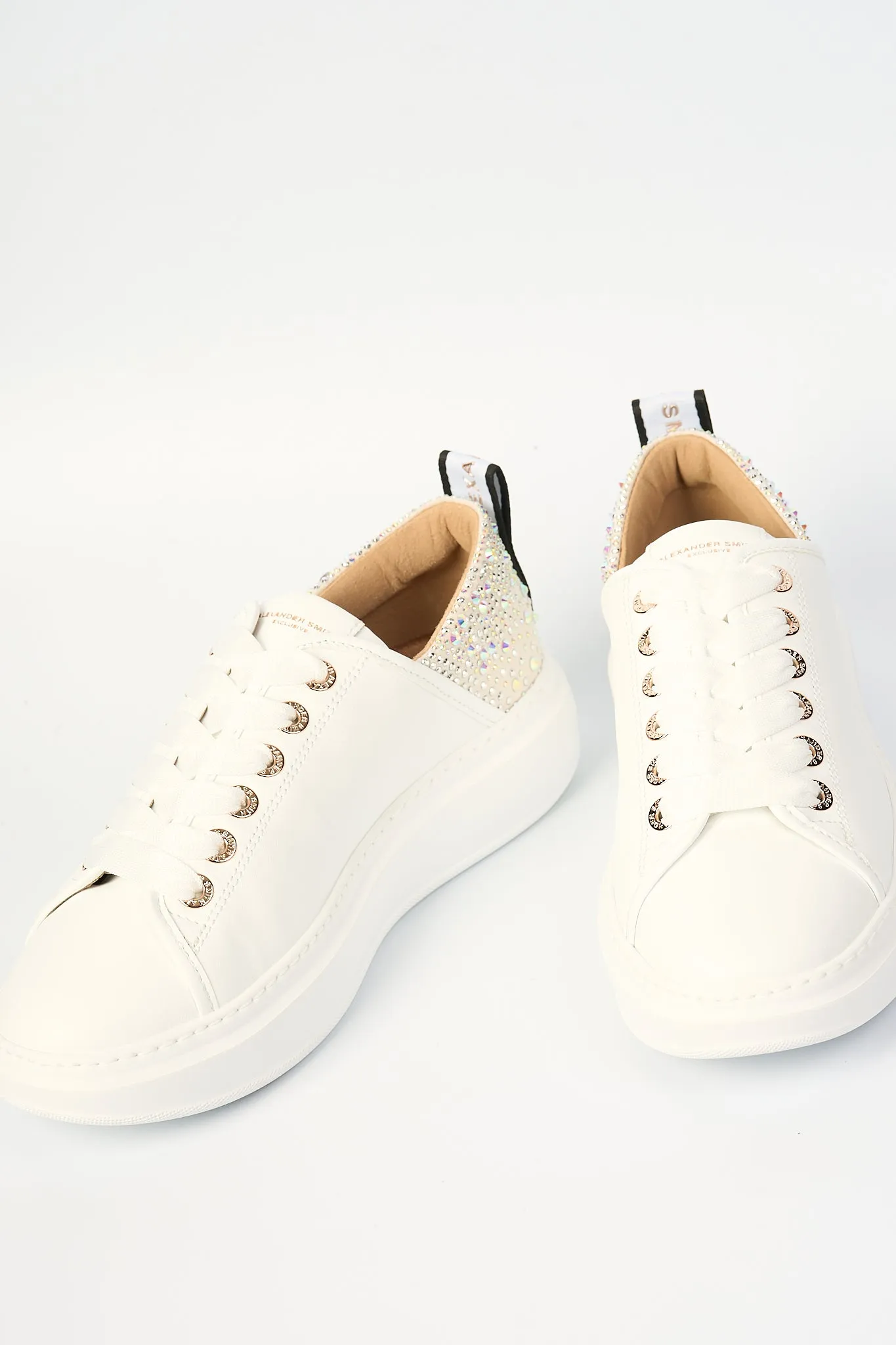 Alexander Smith Wembley Swarovski Sneaker Bianco Donna