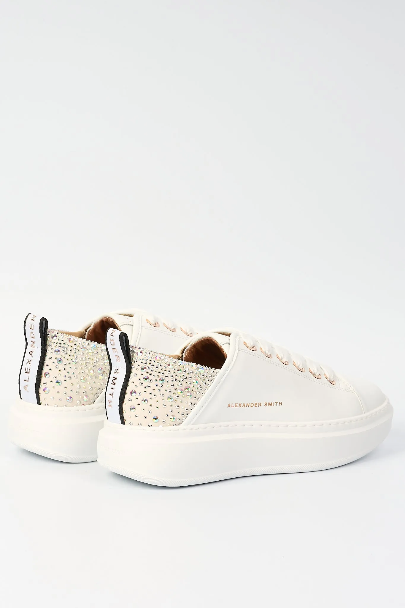 Alexander Smith Wembley Swarovski Sneaker Bianco Donna