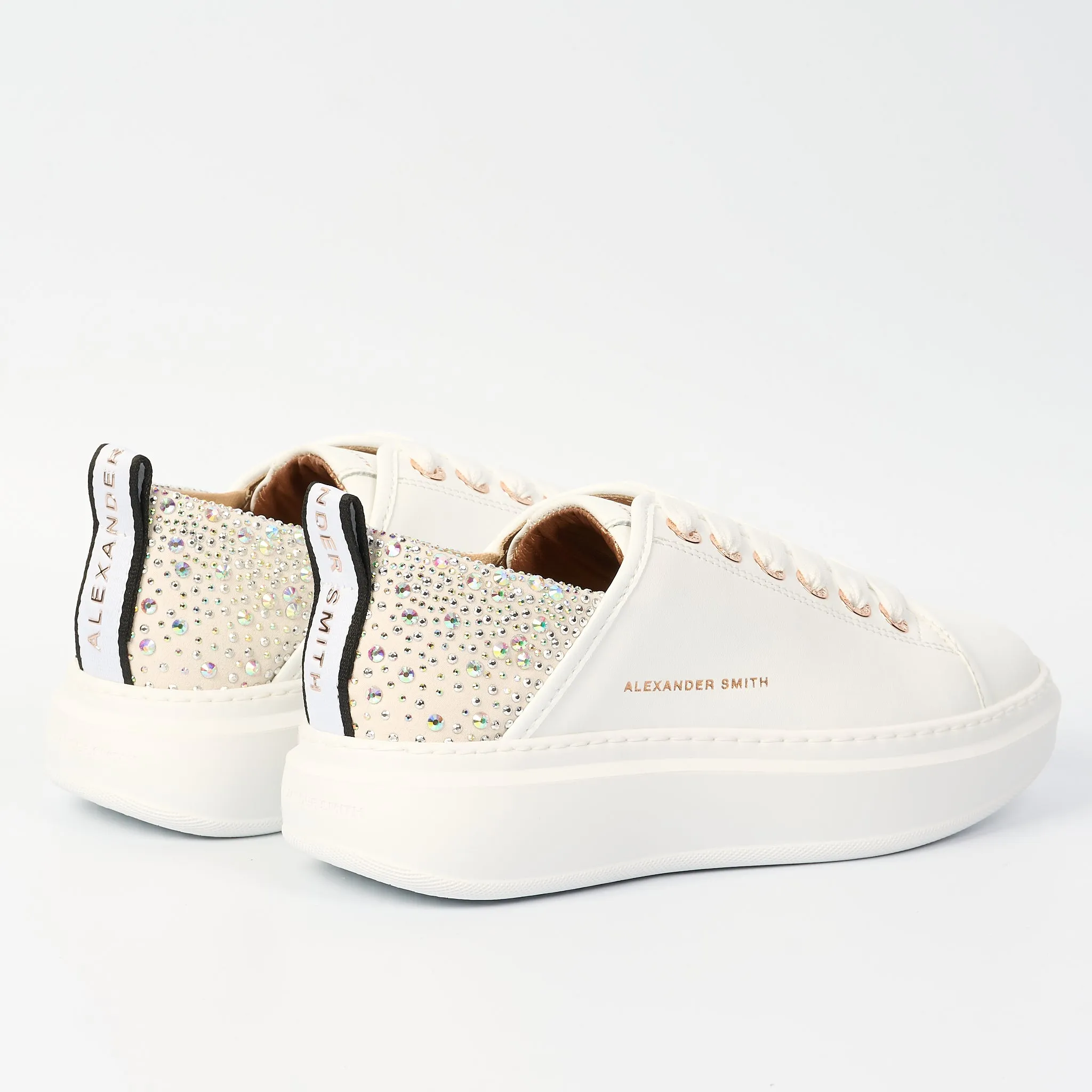 Alexander Smith Wembley Swarovski Sneaker Bianco Donna