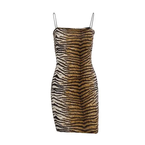 Autumn Women's New Leopard Print Suspender Dress