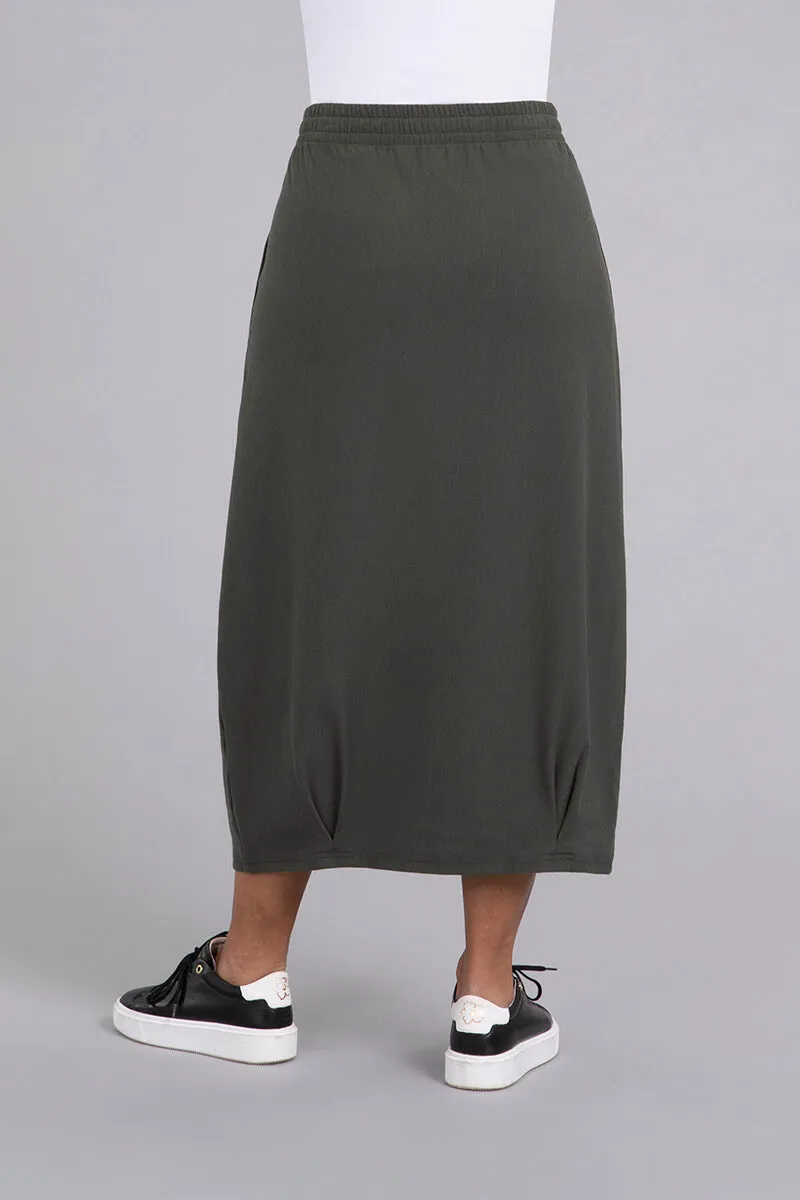 Bamboo Fleece Pleat Hem Skirt | Raven