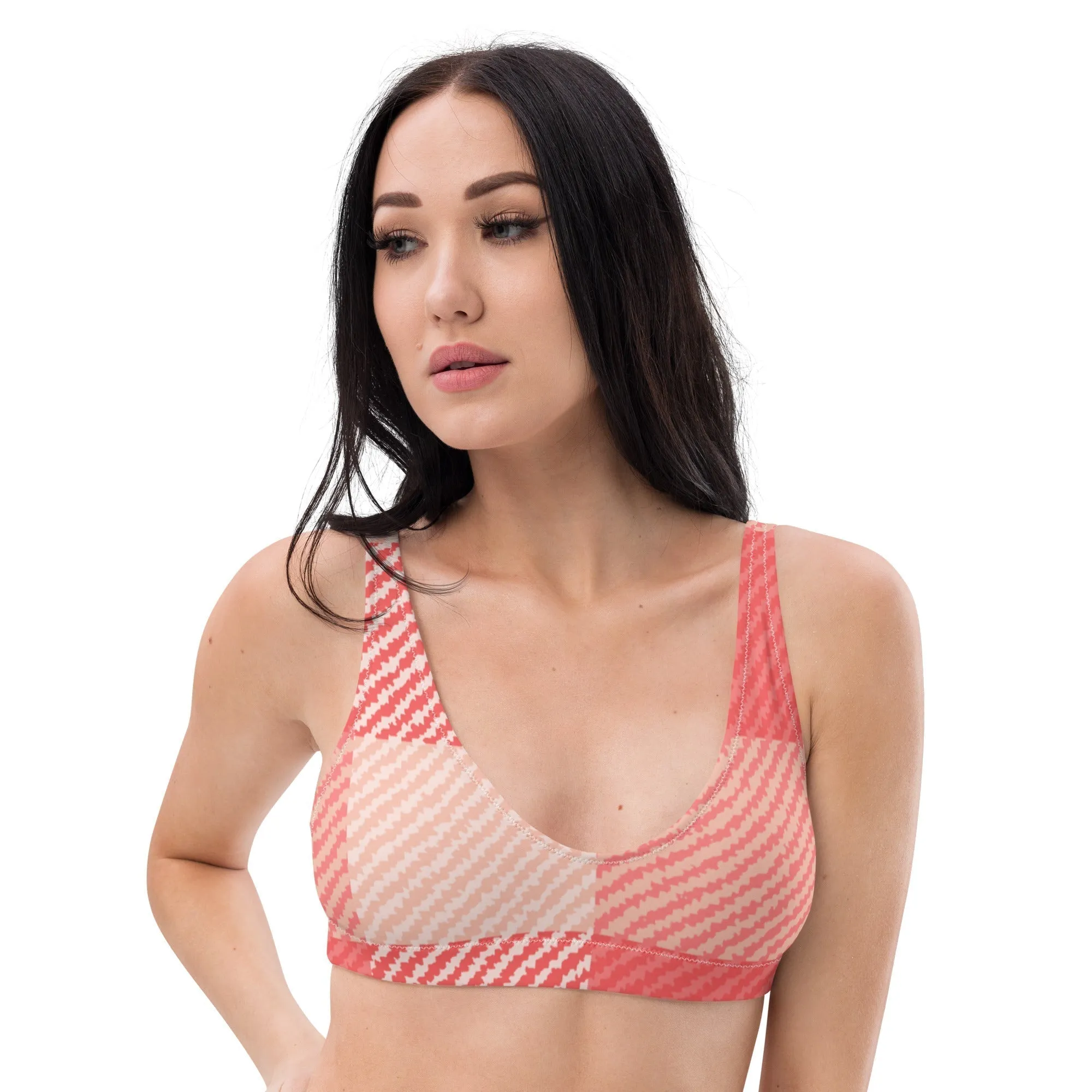 Bella Eco Padded Bikini Top - Oversized Red Gingham