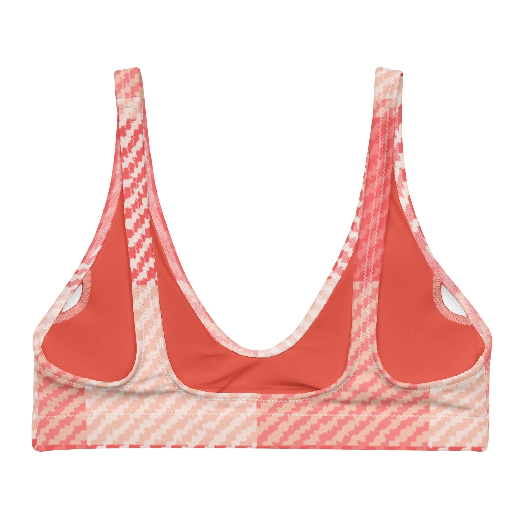 Bella Eco Padded Bikini Top - Oversized Red Gingham