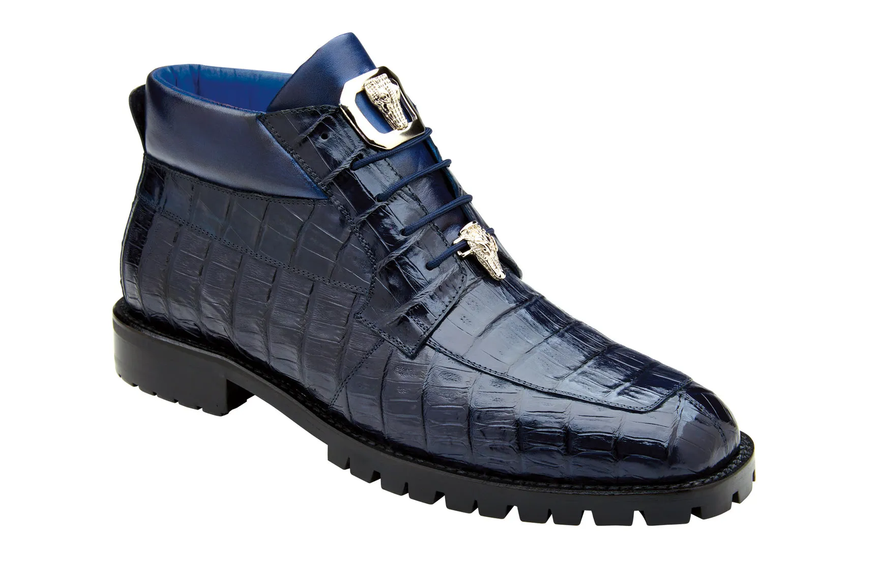 Belvedere Gallardo Navy Caiman Crocodile Dress Shoe U02