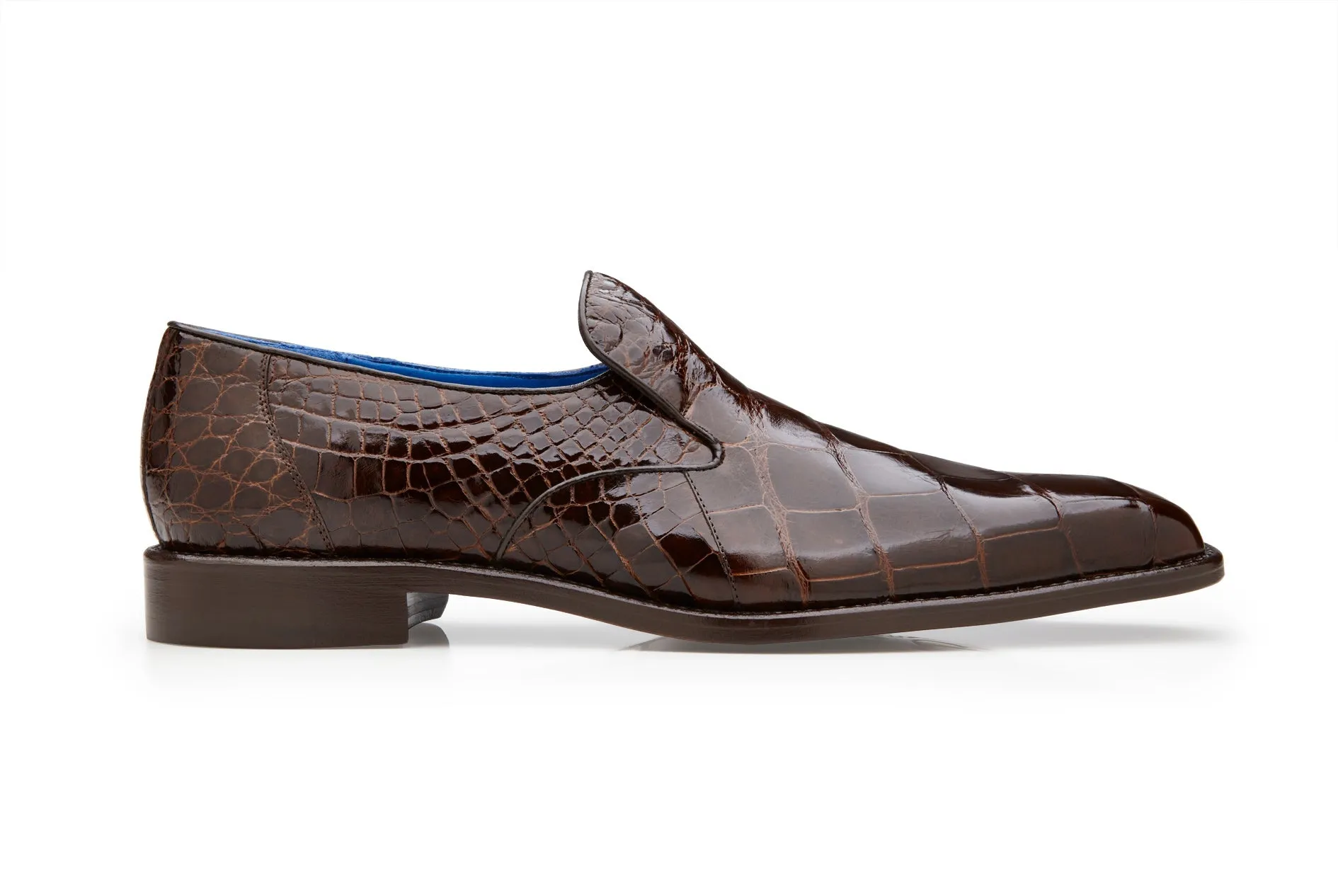 Belvedere Genova Alligator Dress Shoe - Brown Slip-On - R53