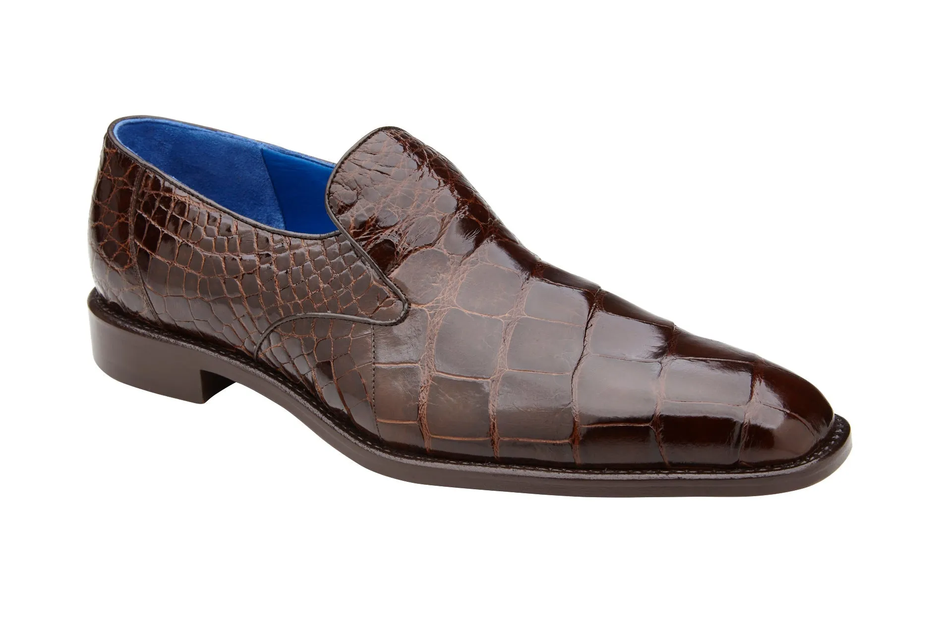 Belvedere Genova Alligator Dress Shoe - Brown Slip-On - R53