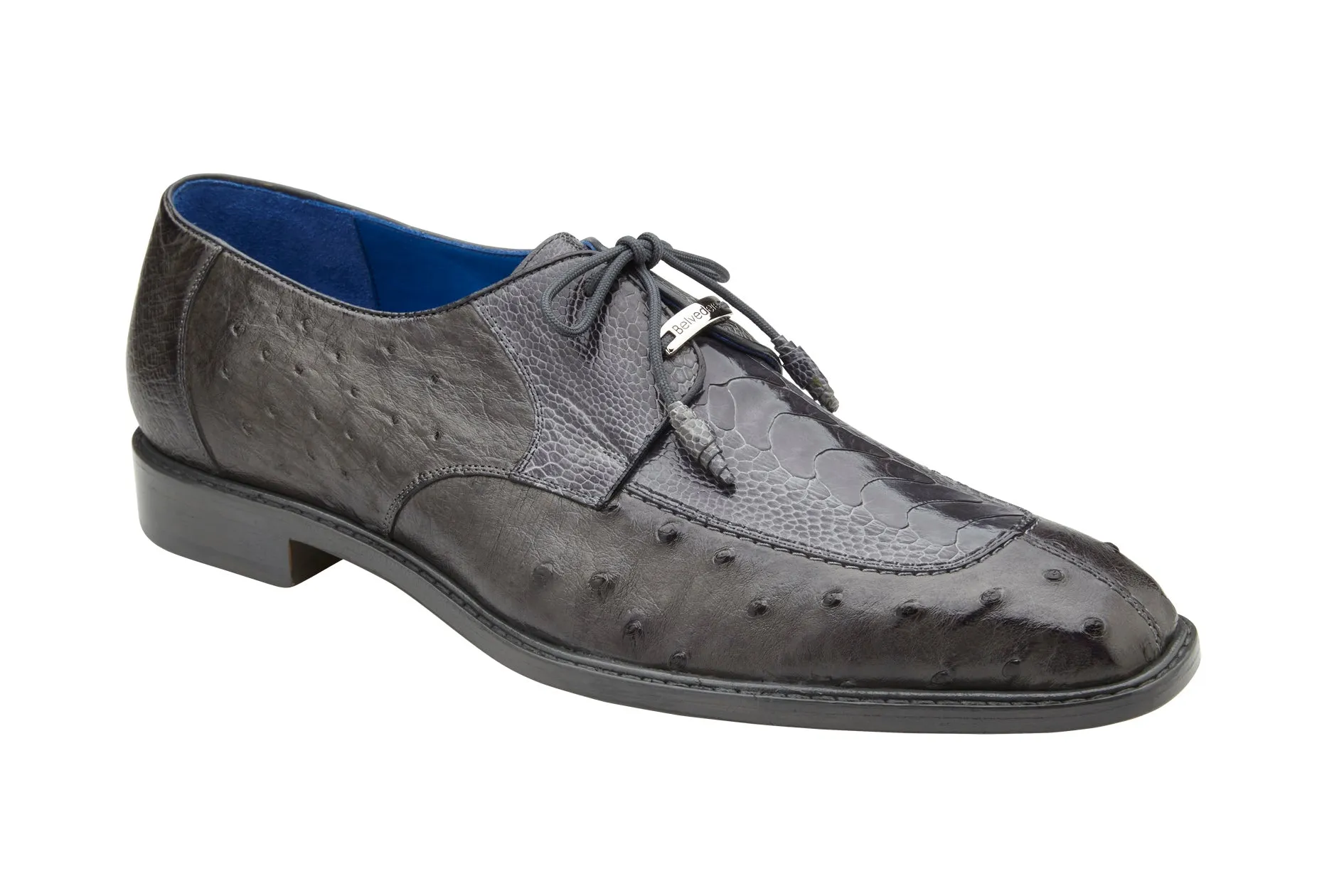 Belvedere Gray Ostrich Bolero Dress Shoe - Size R43