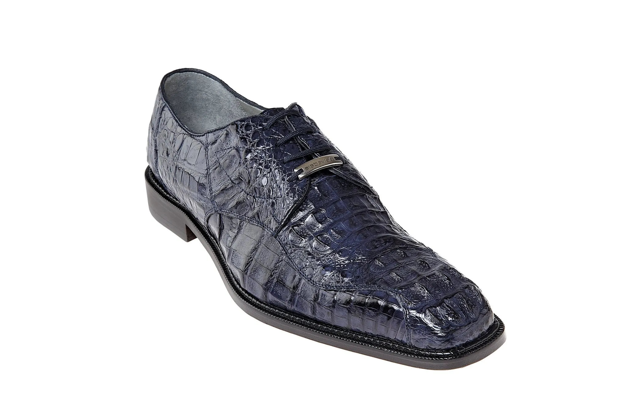 Belvedere Navy Genuine Hornback Crocodile Dress Shoe 1465