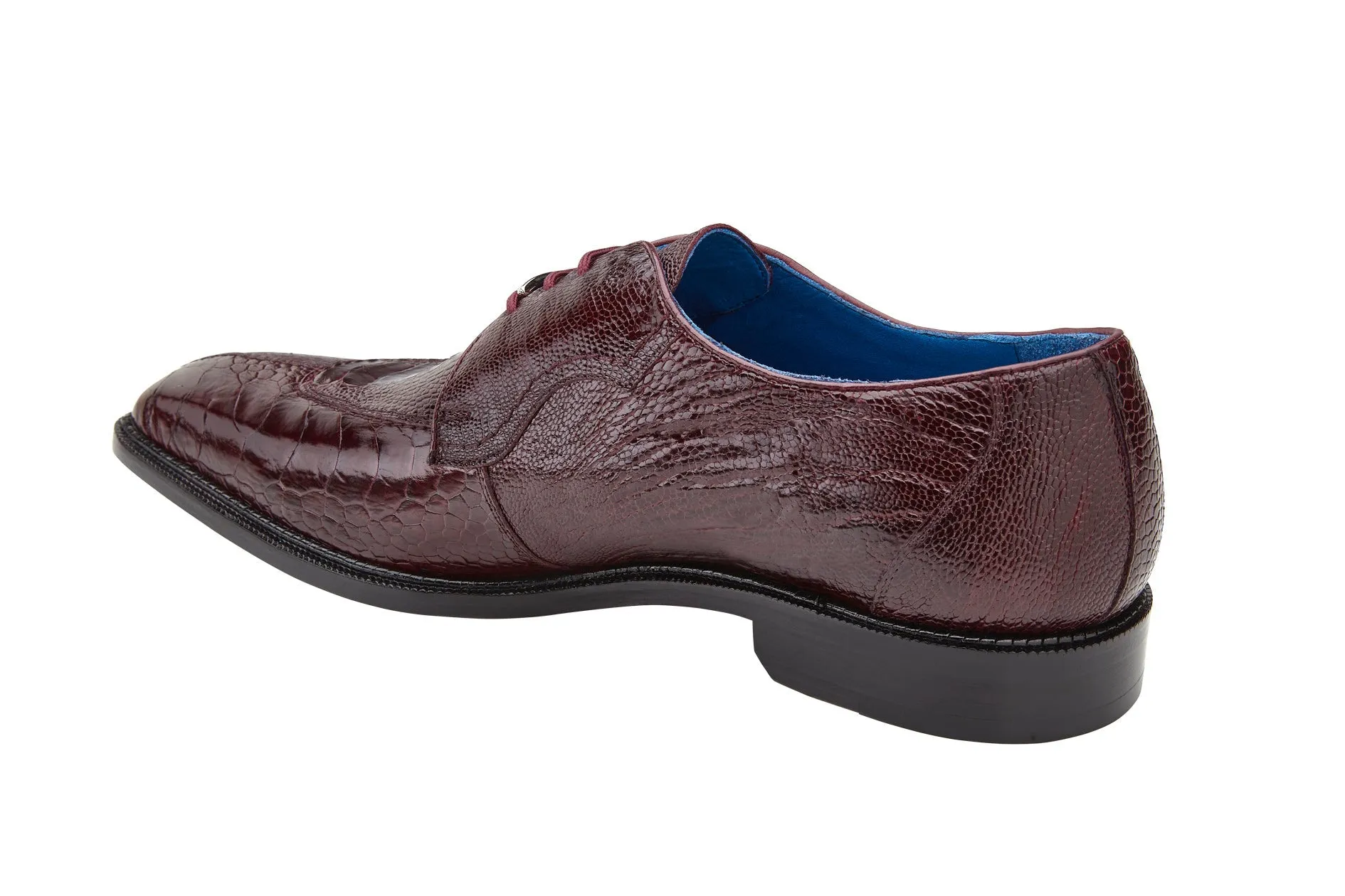 BELVEDERE SIENA Ostrich Oxford Dress Shoe - Dark Burgundy 1463