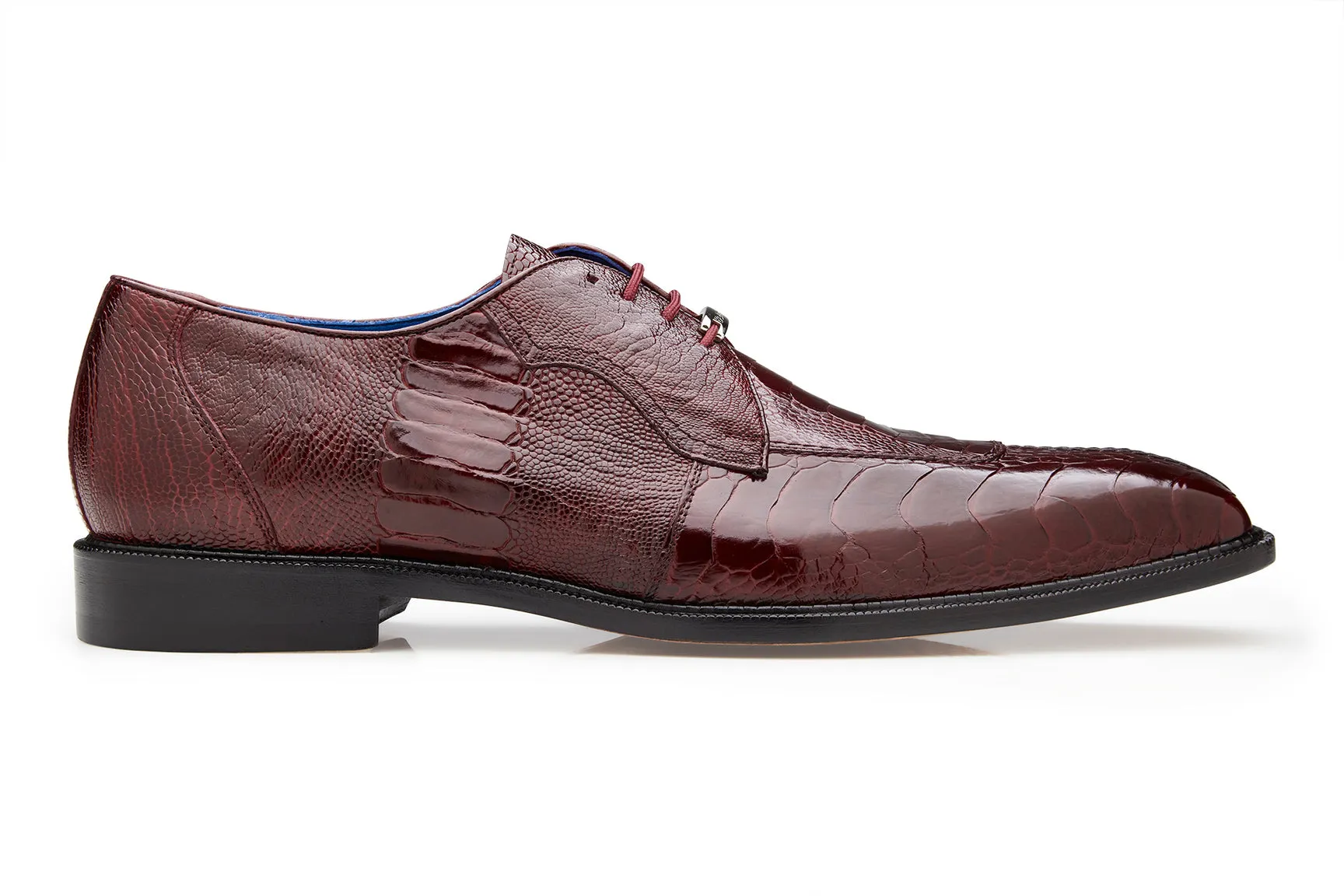 BELVEDERE SIENA Ostrich Oxford Dress Shoe - Dark Burgundy 1463