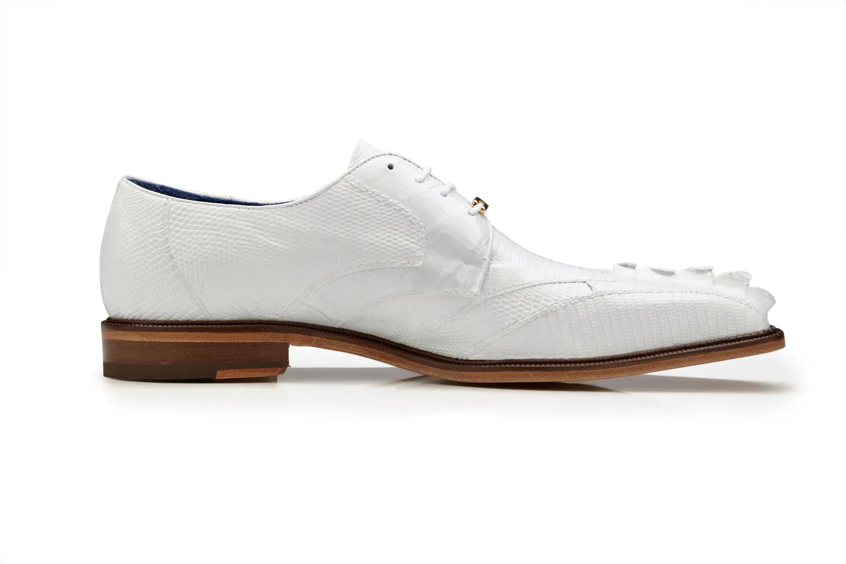 Belvedere - Valter Caiman Crocodile and Lizard Dress Shoe - White (1480)