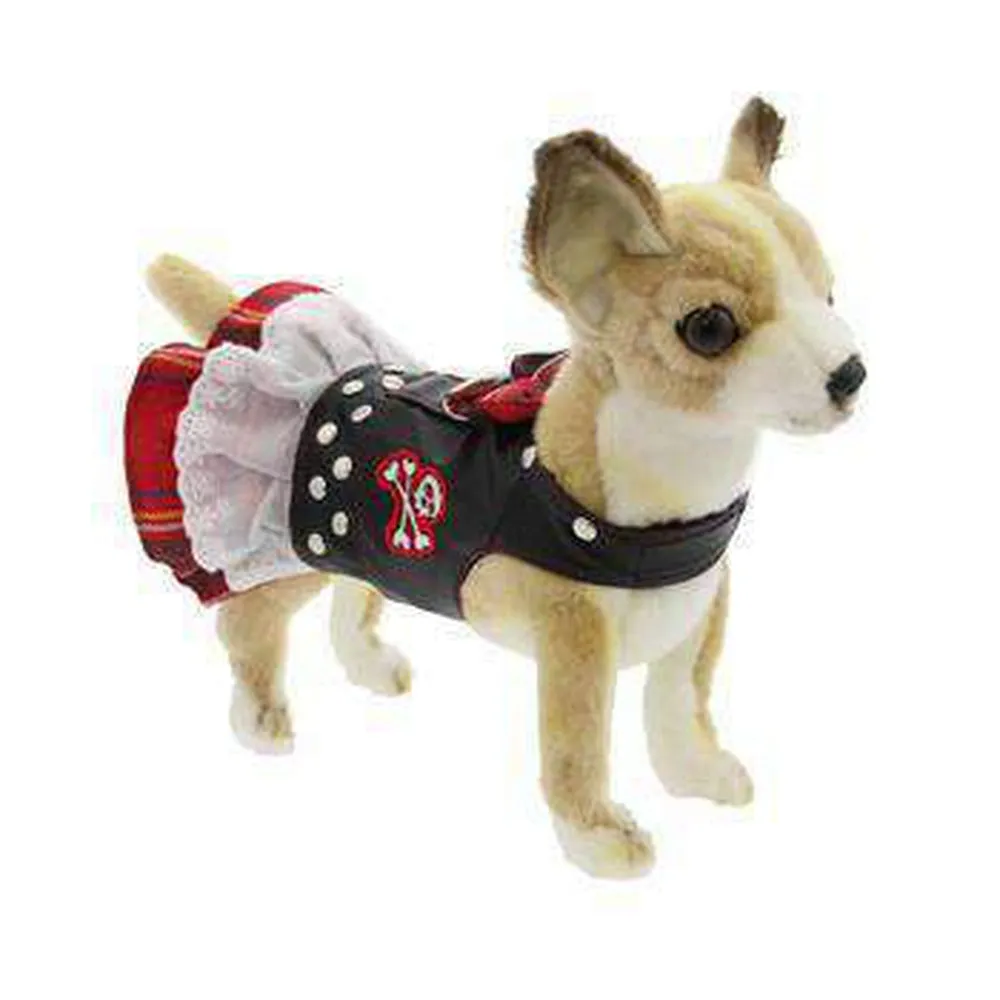 Biker Dog Harness - Red Plaid by Doggles