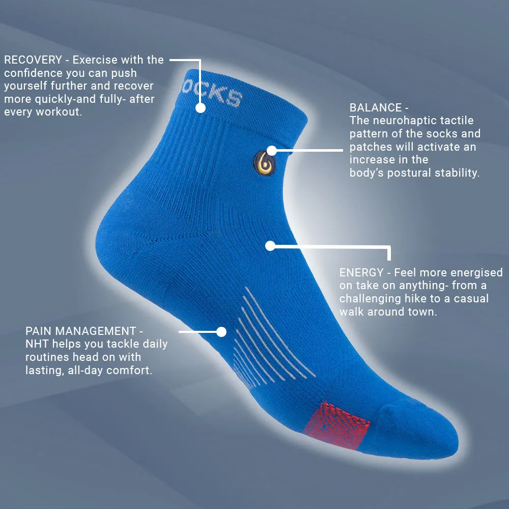 Biowin Athletic Mini Crew Socks - Egyptian Blue - High Performance