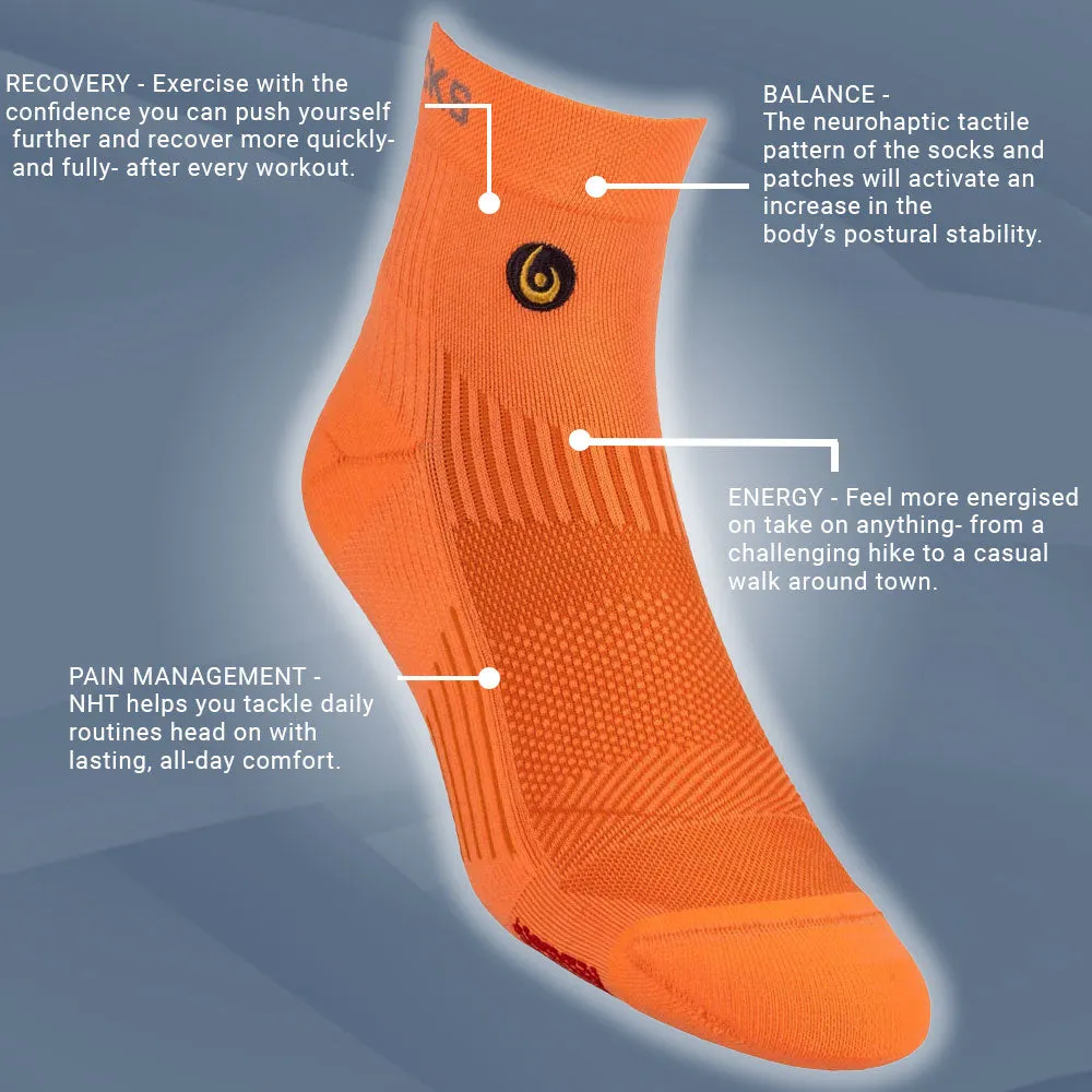 Biowin Neon Orange Athletic Mini Crew Neurosocks