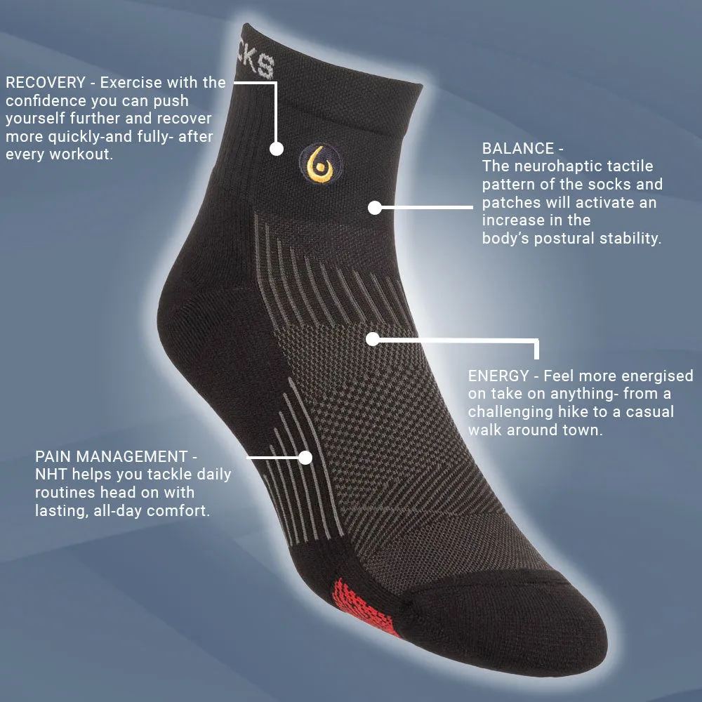 Black Athletic Mini Crew Neurosocks by Biowin