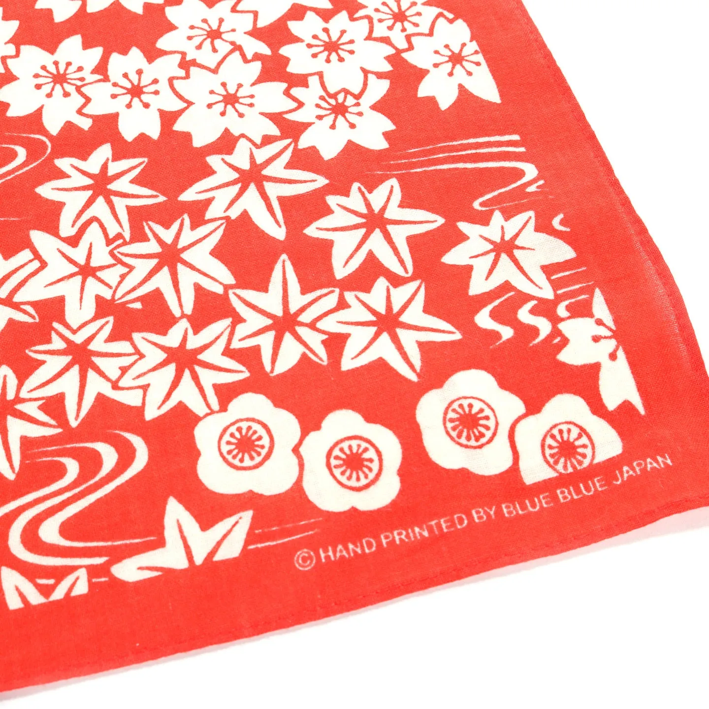 BLUE JAPAN 'CHIYOGAMI-SAKURA' BANDANA RED - Buy Now