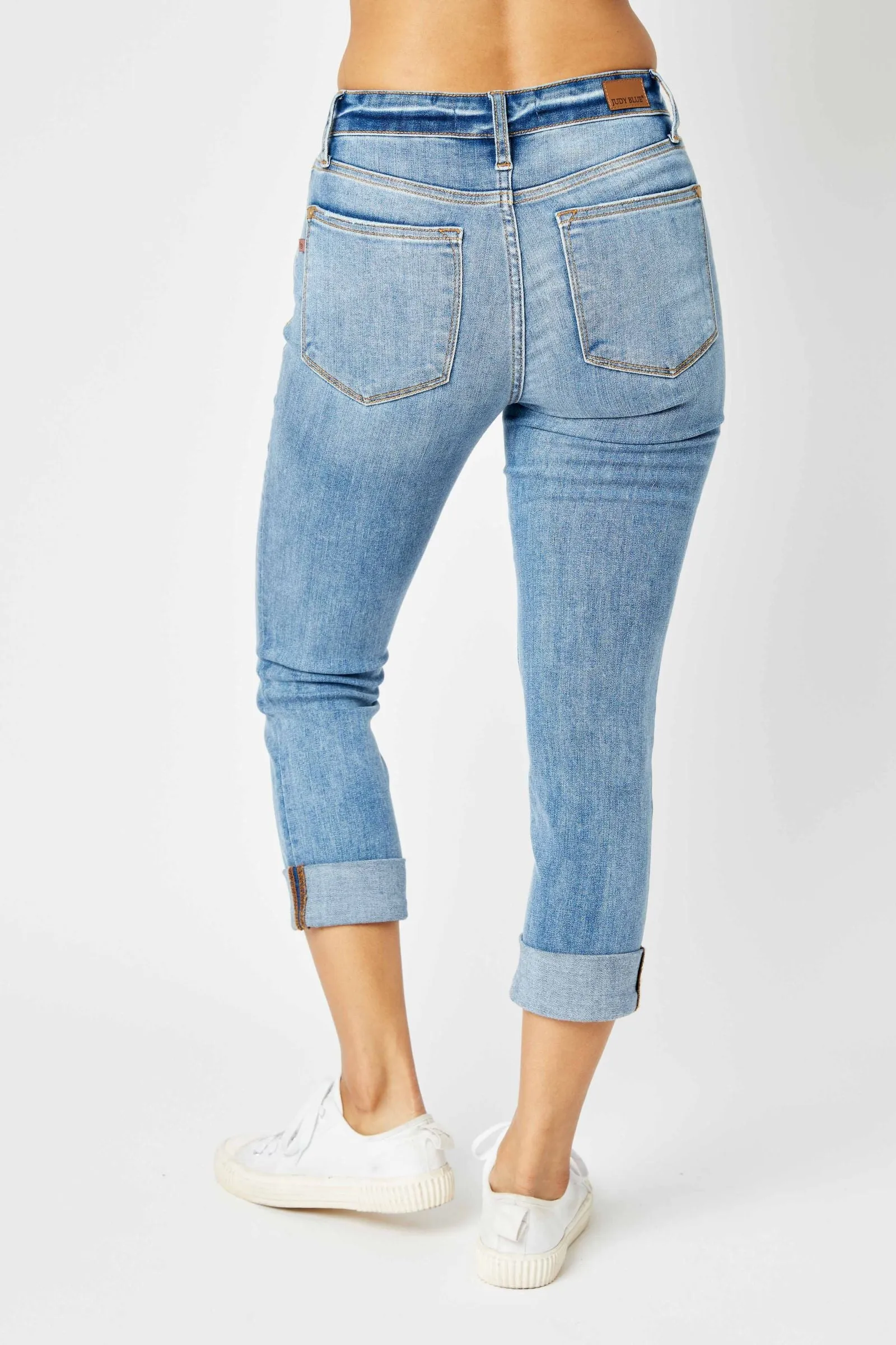 Blue Skinny Capri Cuffed Mid Rise - Judy - Result