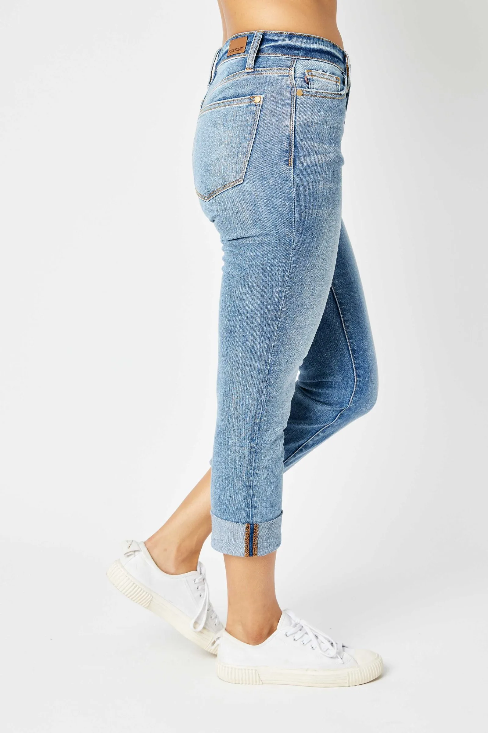 Blue Skinny Capri Cuffed Mid Rise - Judy - Result