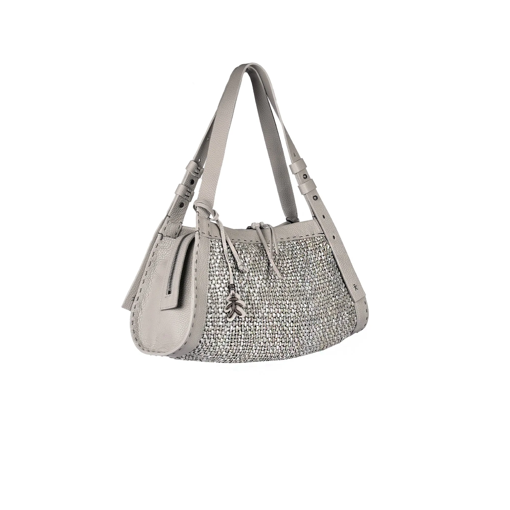 Boa Bauletto M Intreccio Madreperla Light Grey - Gucci Handbag