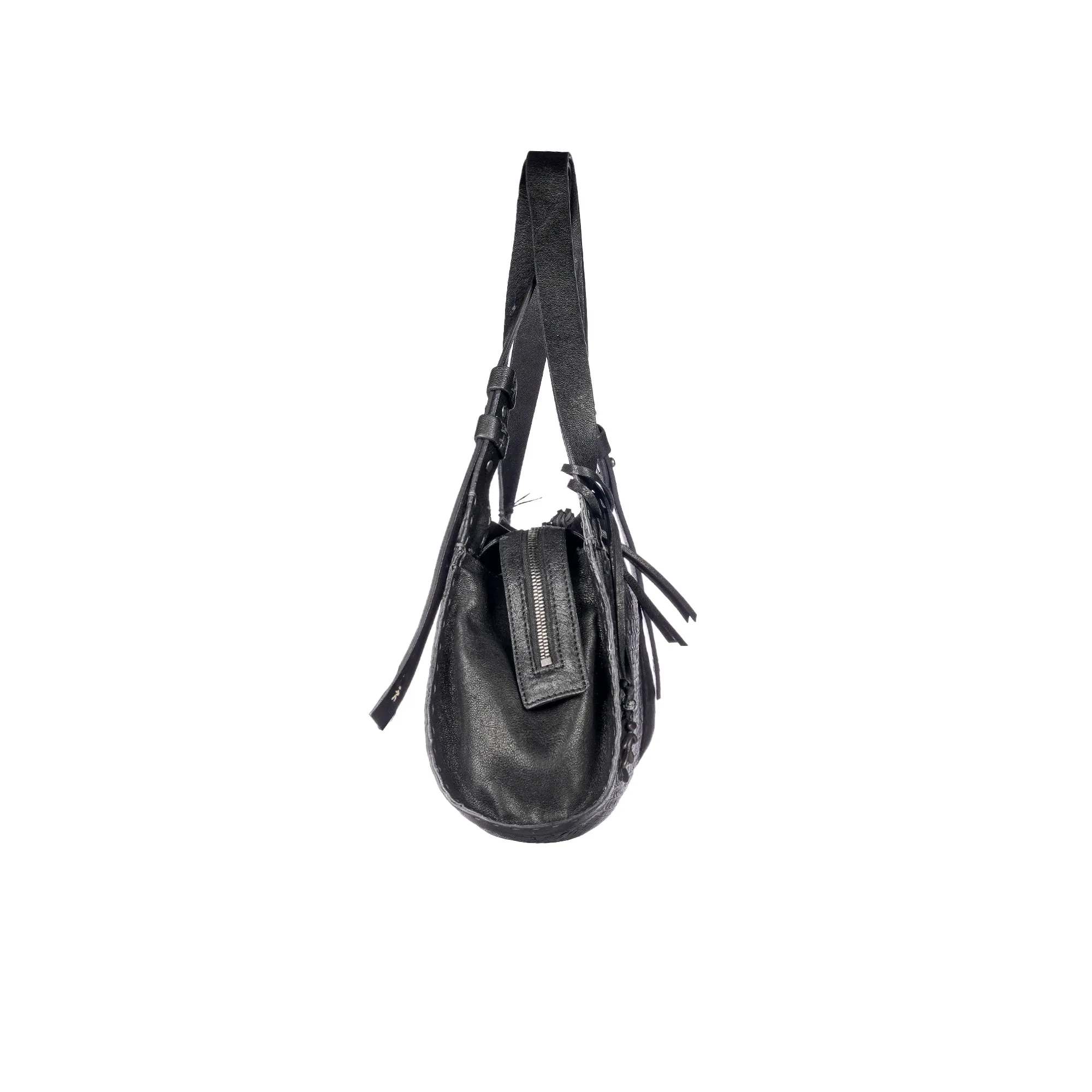 Boa Bauletto M Intreccio Old Iron Black: handbag, medium size, woven, dark gray-black color