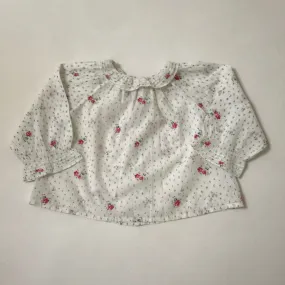 Bonpoint Floral Print Blouse - Ruffled Collar - Size 18 Months