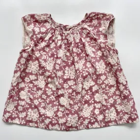 Bonpoint Pink Floral Blouse, White Floral Blouse, Size 3 Years