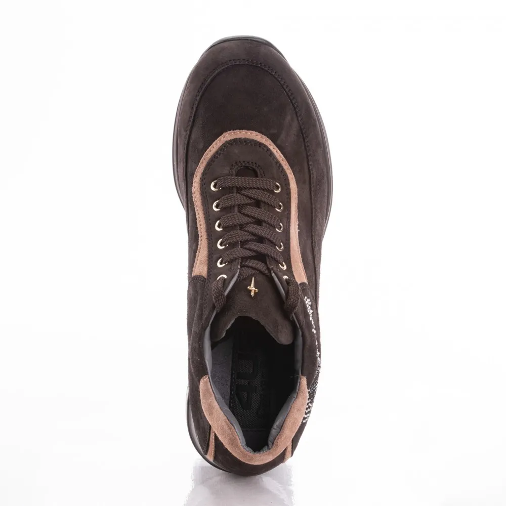 Brown Cesare Paciotti 4us sneakers with side sparkly details.