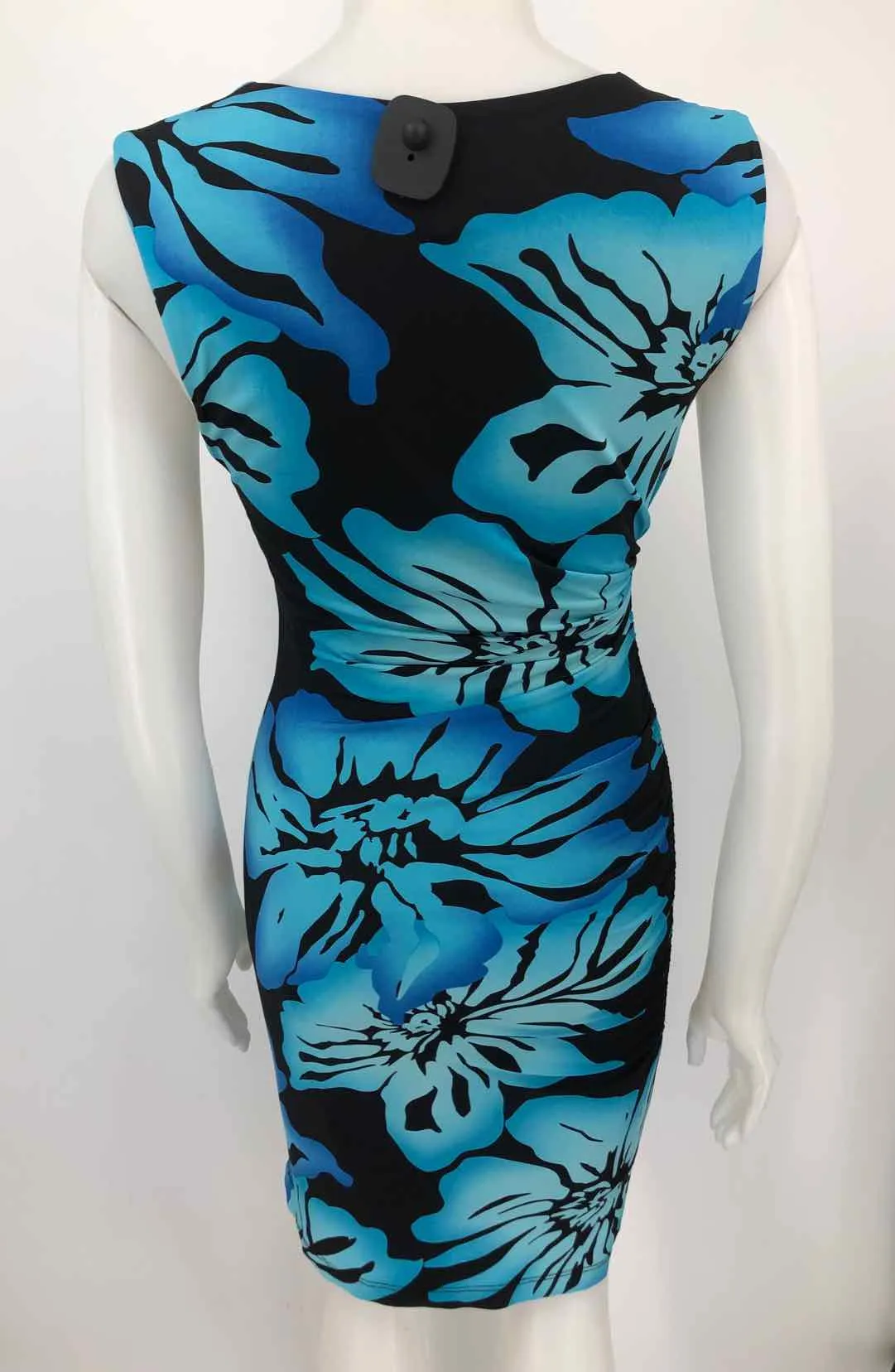 CACHE Blue Black Floral Print Tank Size 6  (S) Dress