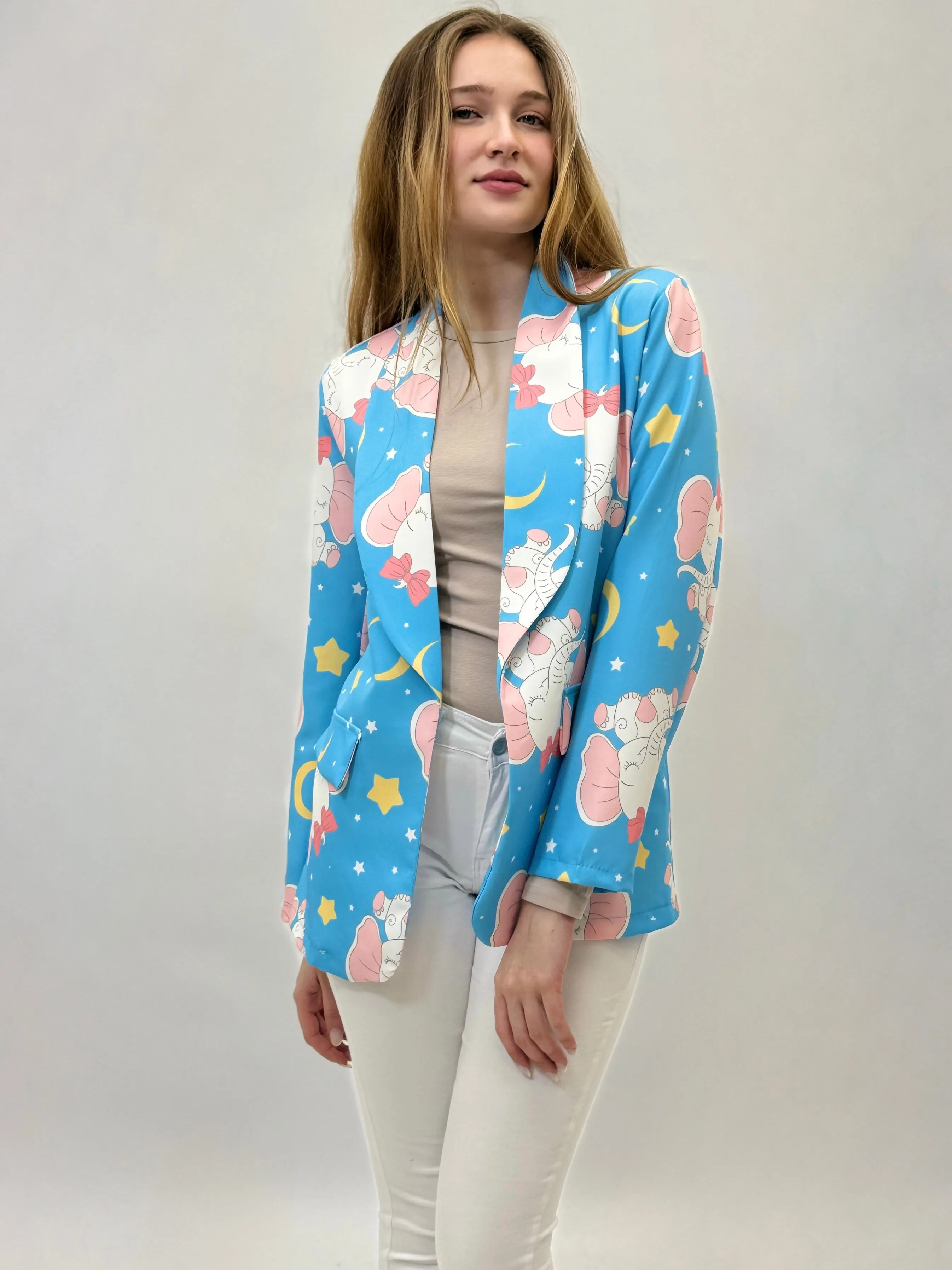 Cartoon pattern blazer