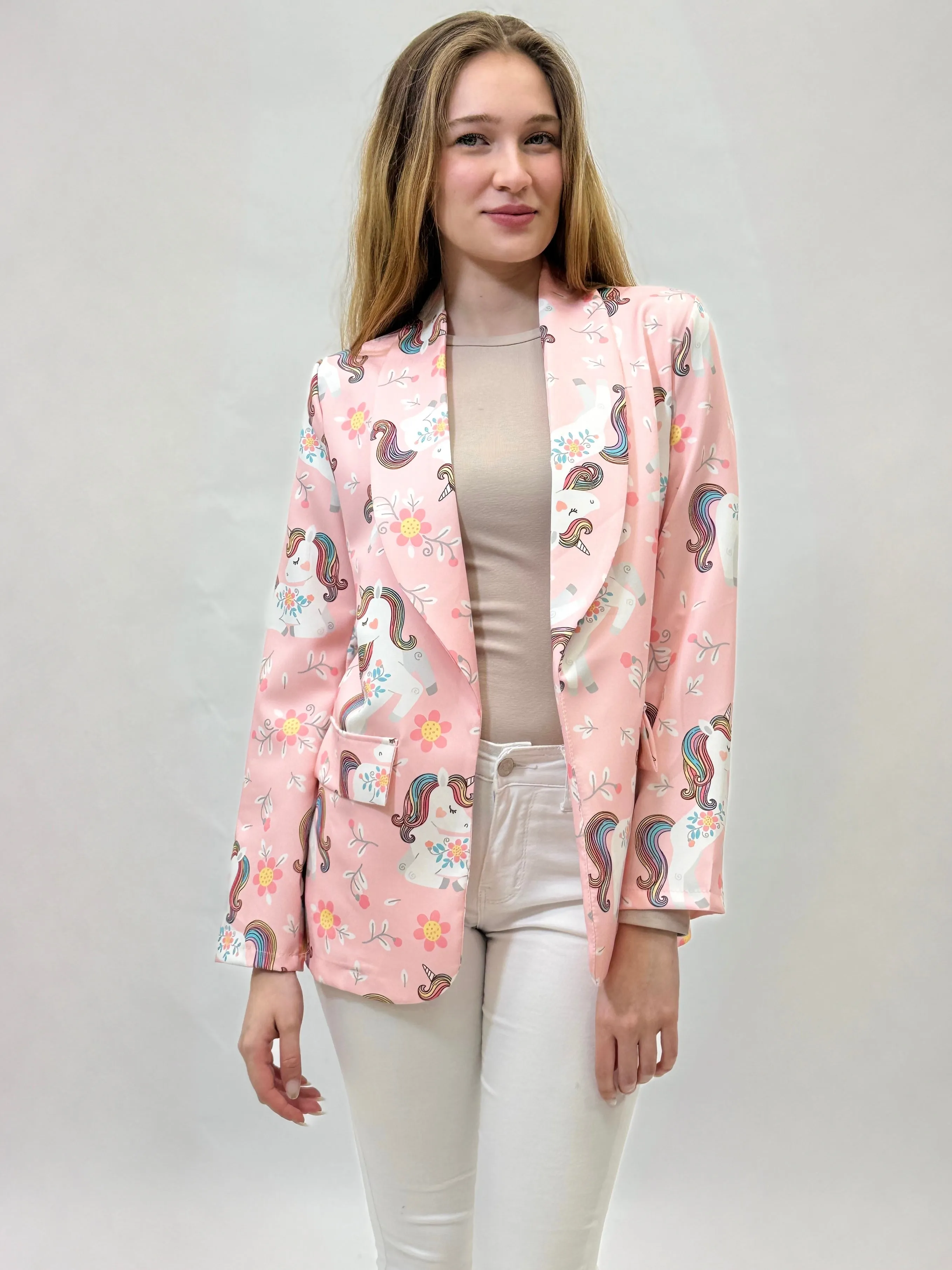 Cartoon pattern blazer