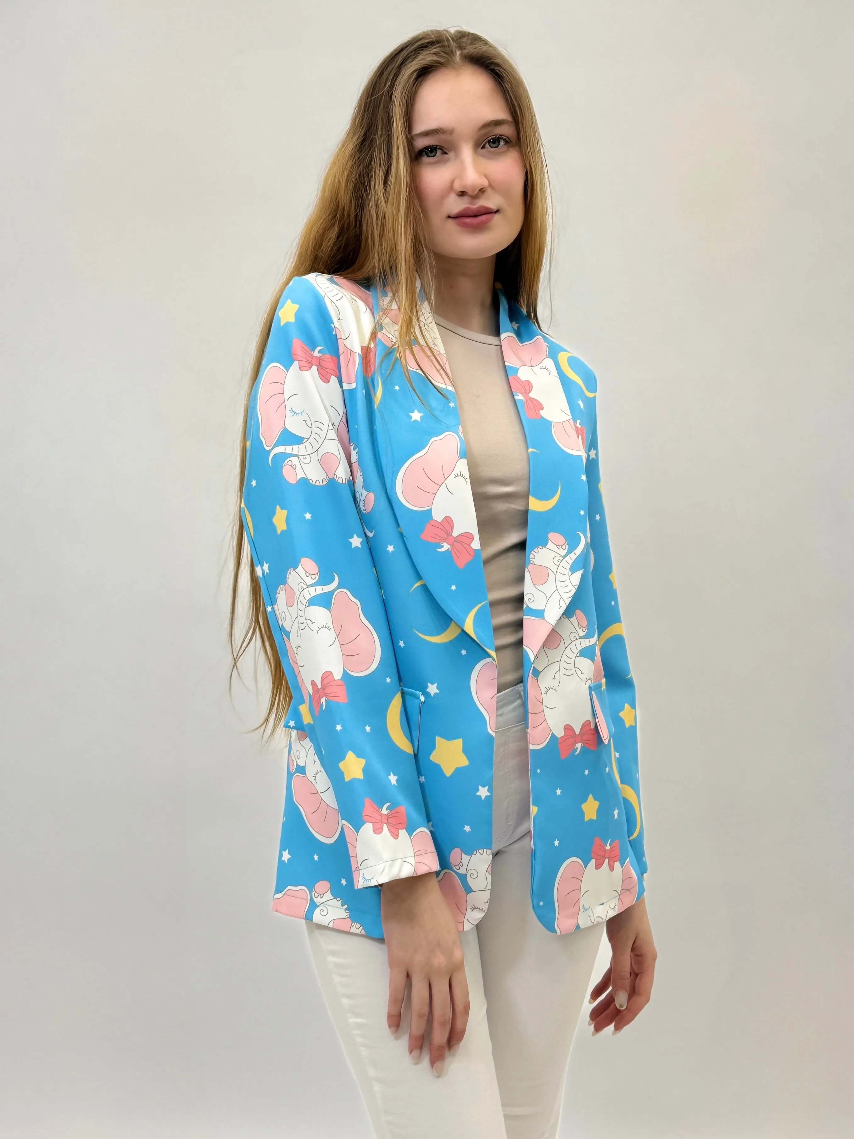 Cartoon pattern blazer