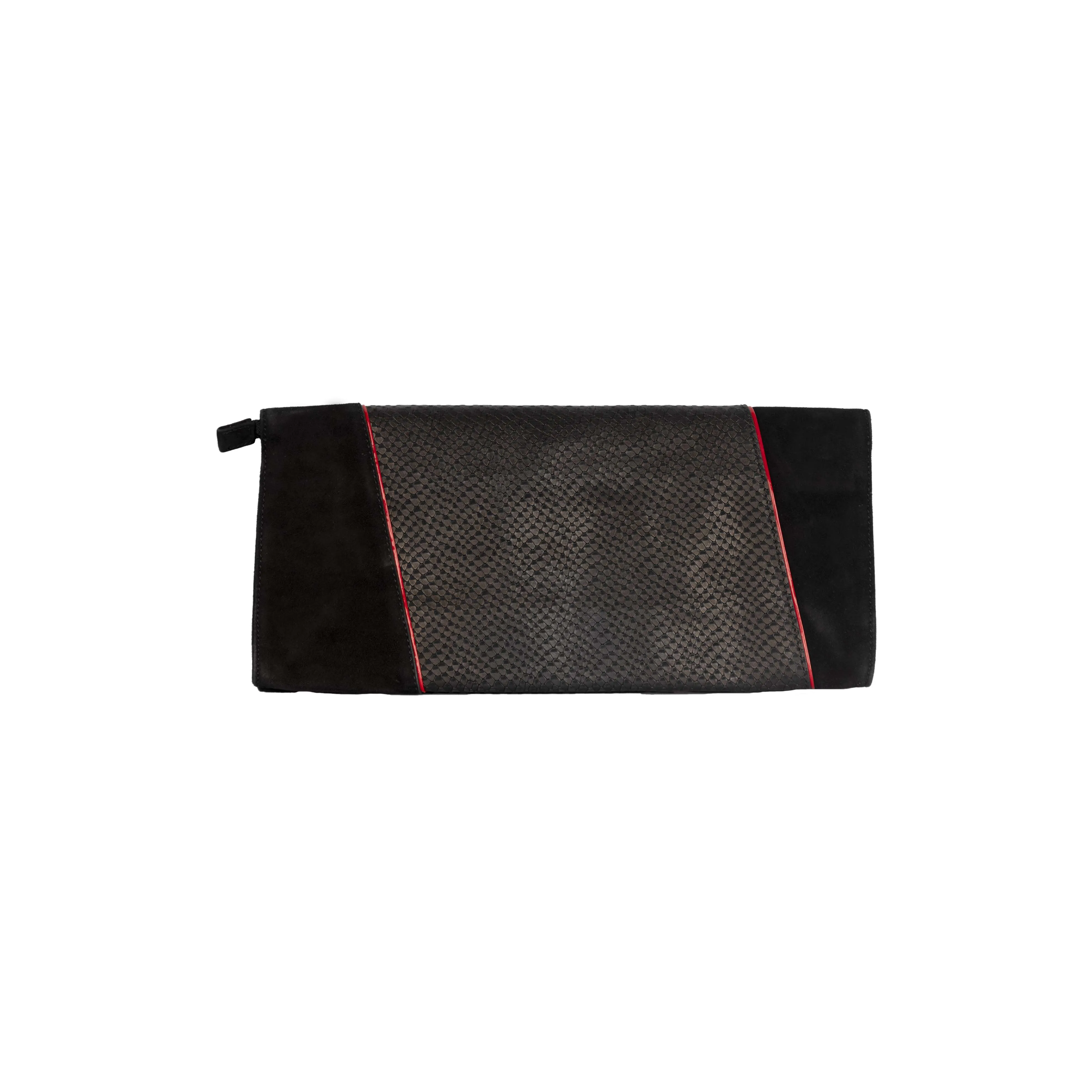 Cesare Paciotti Suede Snakeskin Clutch - 2010s