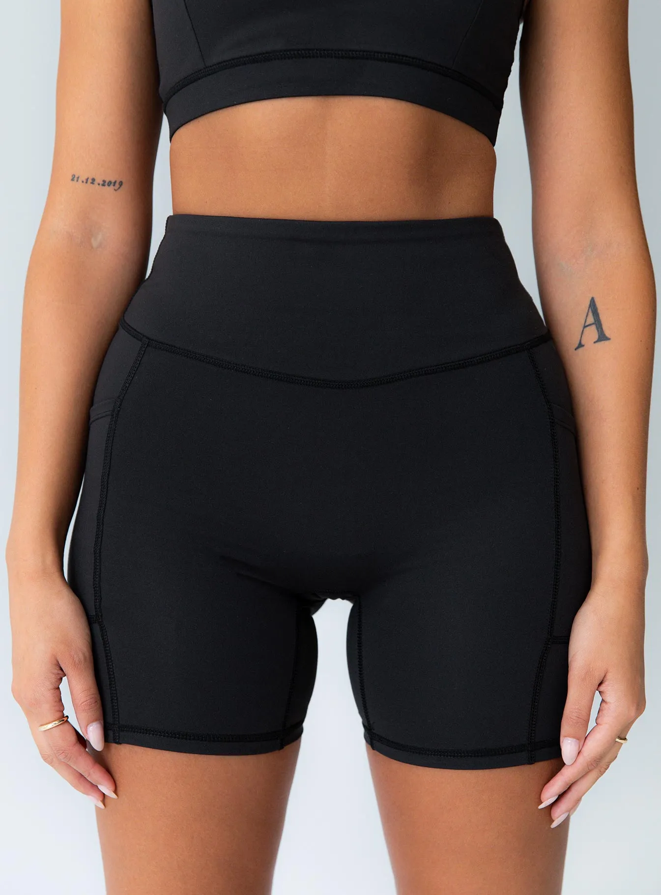 Conquer Black Activewear Shorts